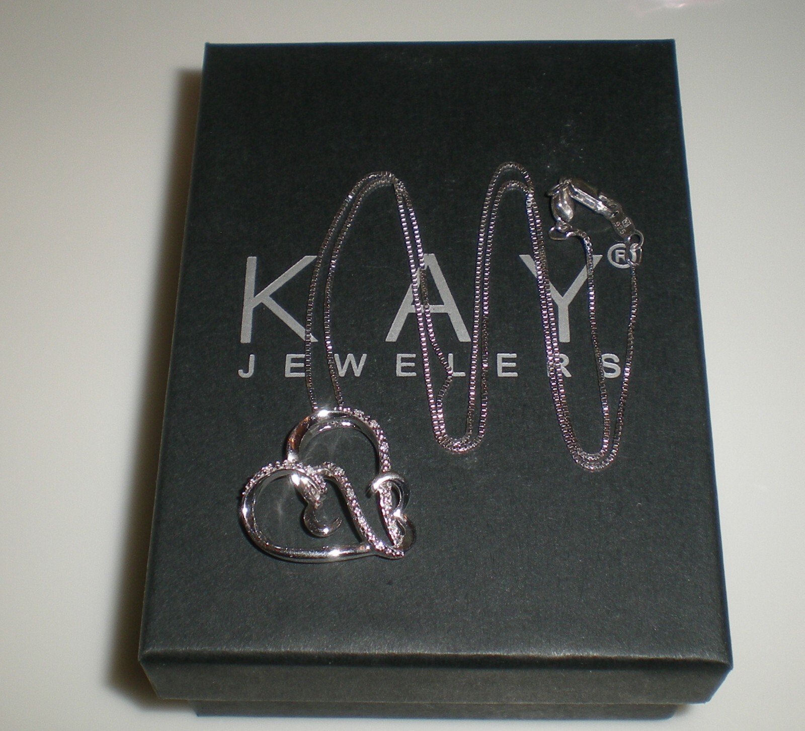 Jane Seymour Open Hearts SS Heart-Shape Diamond Accent Necklace 💎 KAY Jewelers