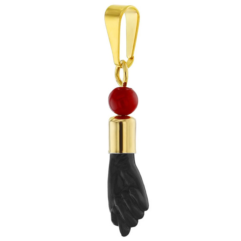 In Season Jewelry Black Figa Hand Simulated Azabache Good Luck Amulet Pendant