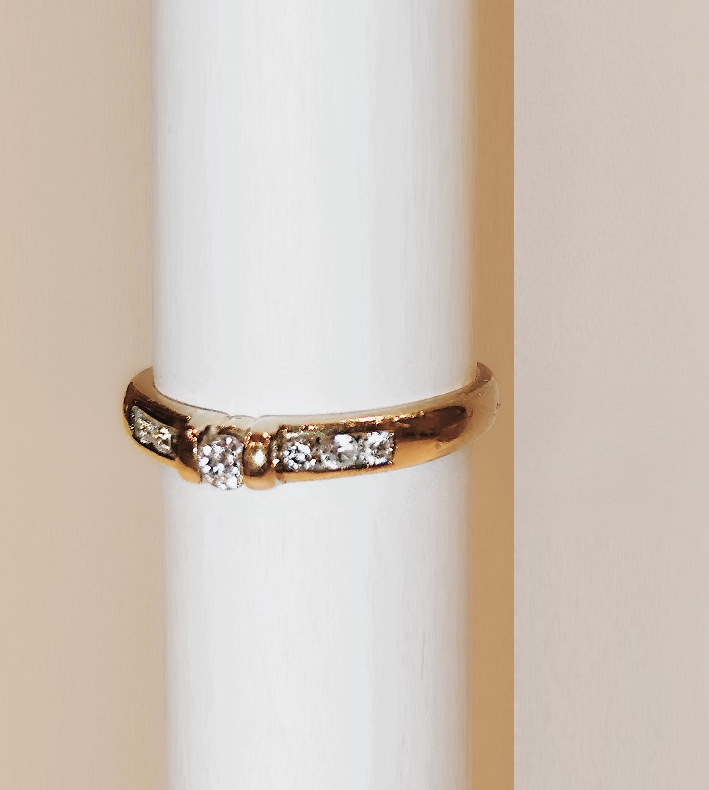 Gold ring 8K = 333 gold size 57.5 Yellow gold zircon 0.34 ct ladies’ ring small and fine