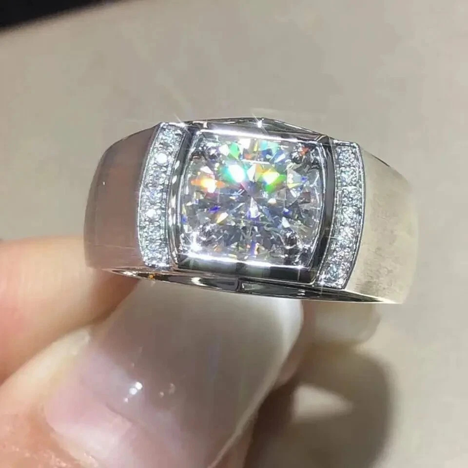 3Ct Round Cut Lab Created Diamond Solitaire Engagement Ring 14K White Gold FN