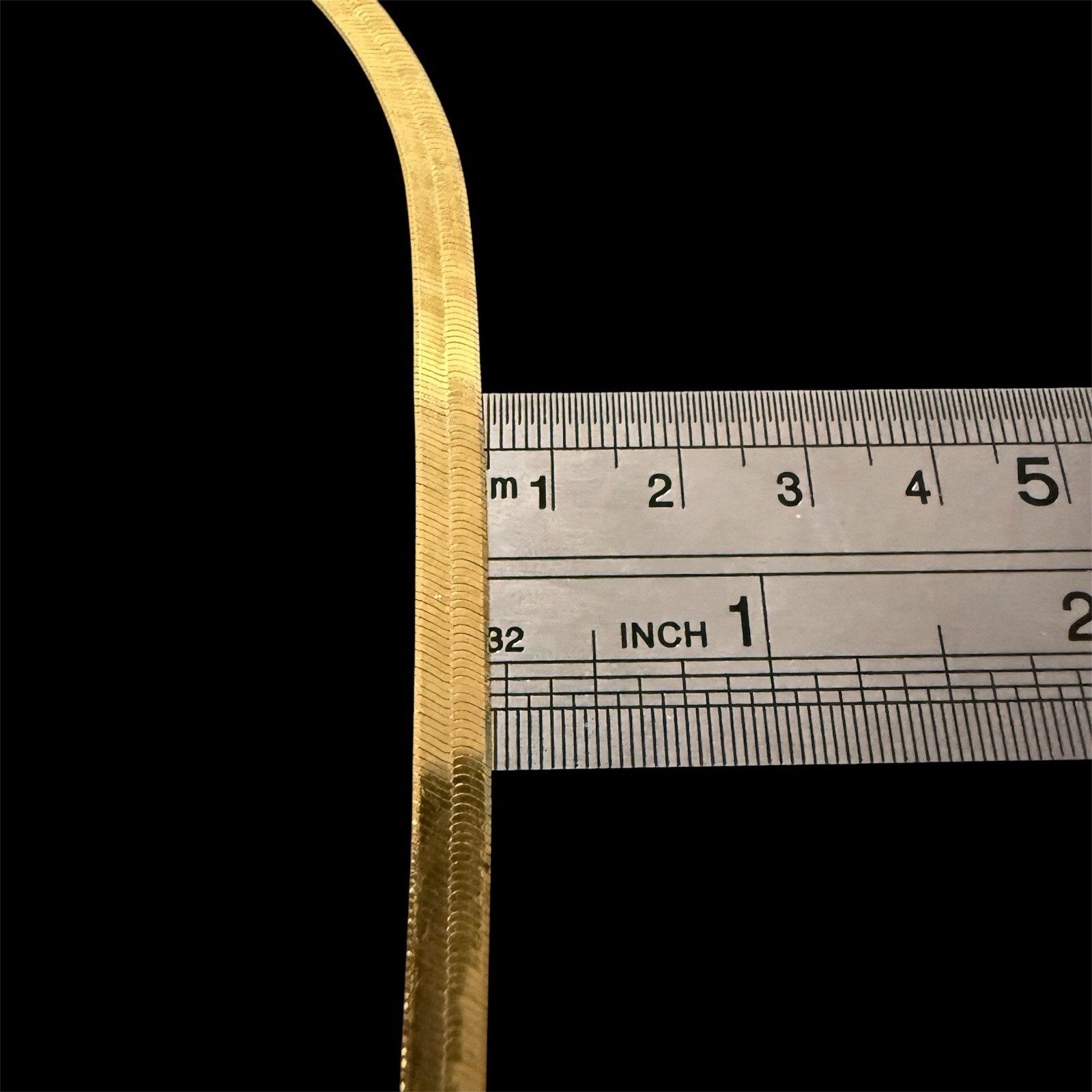 Milor Italy 4 Mm Sterling Silver Gold Vermeil Herringbone 24″ Necklace