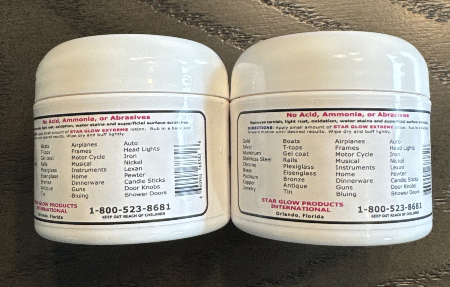 Professional Metal Polish Paste Marine Formula 2-Pack 2 oz Each Boat Chrome