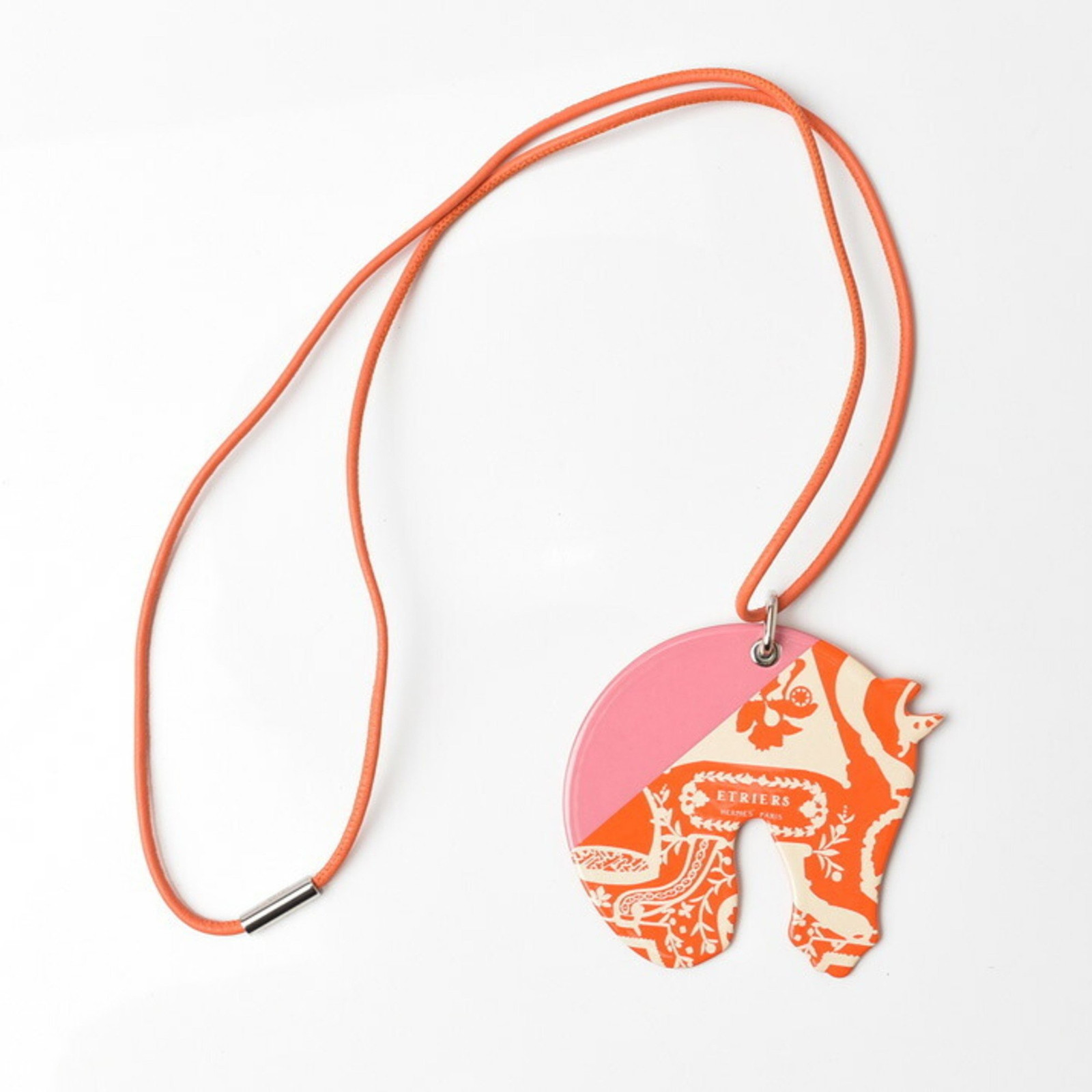 Hermes Necklace Pendant HERMES Choker Tattersall TATERSALE GM Oran… GZl13jlr