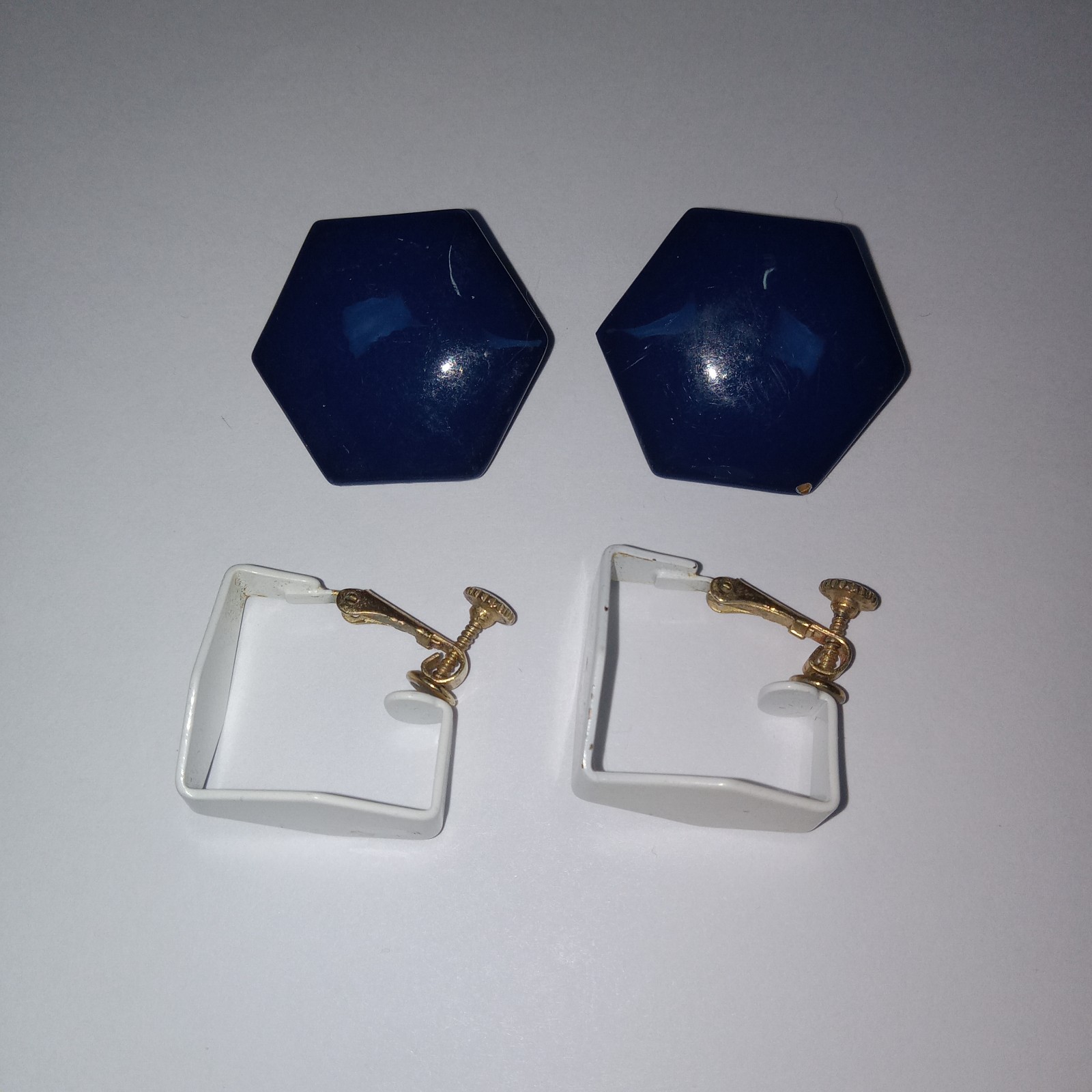 Vtg Colorful Clip on Screw Back Earrings Lot of 13 Metal and Plastic