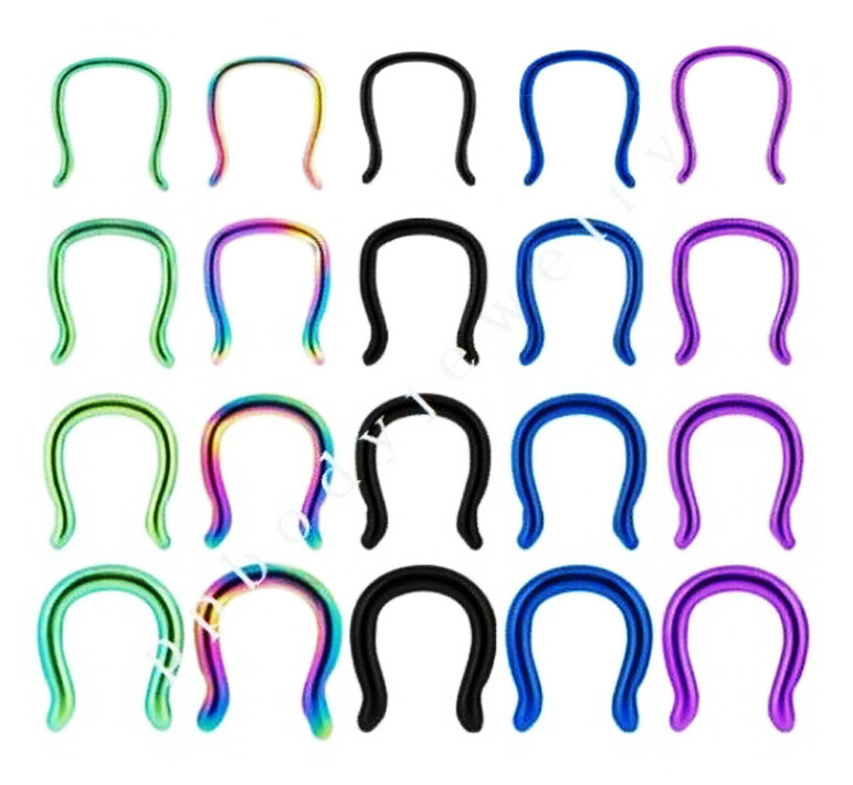 Titanium Plated 316L Surgical Steel Septum Ring 16g 14g 12g 10g – 3/8″
