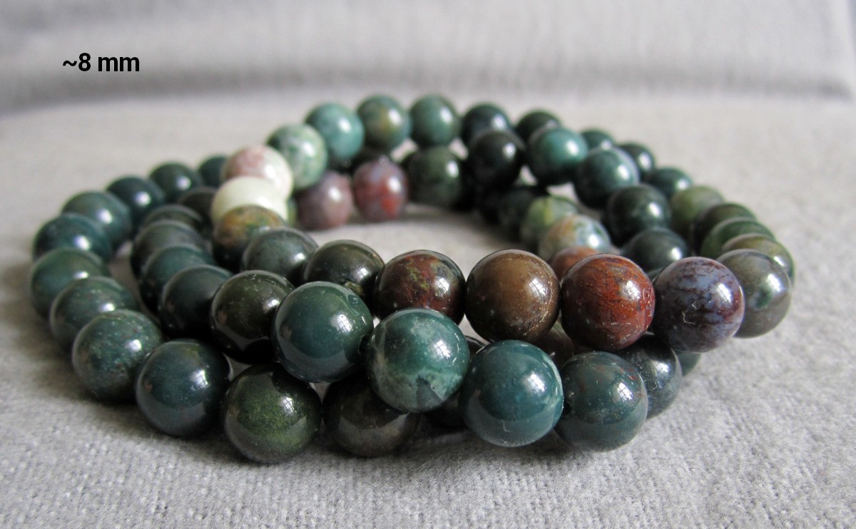 Indian Jasper Bracelet • Approx Ø 6 and 8mm / Approx 15-20cm • Elastic