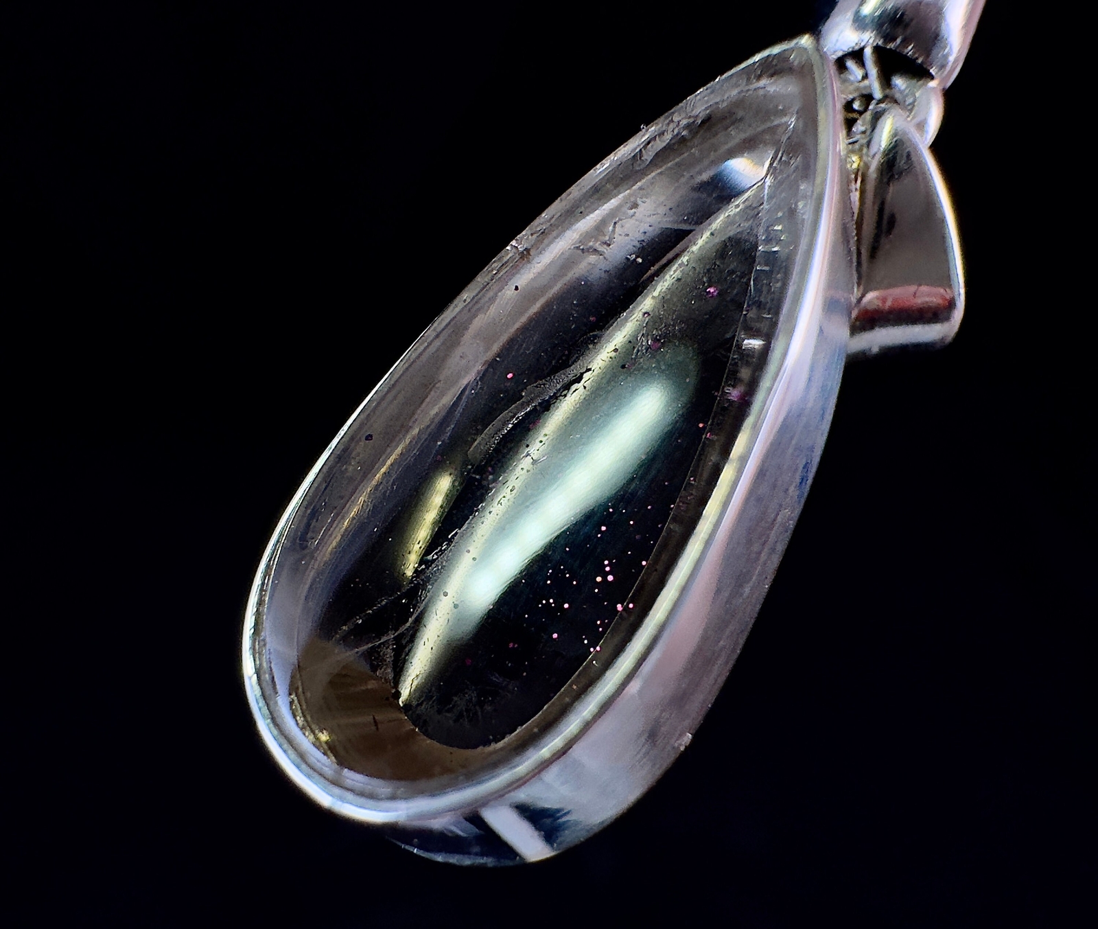COVELLITE Pink Fire Quartz Crystal Pendant – Fine Stone Healing Jewelry, 54287