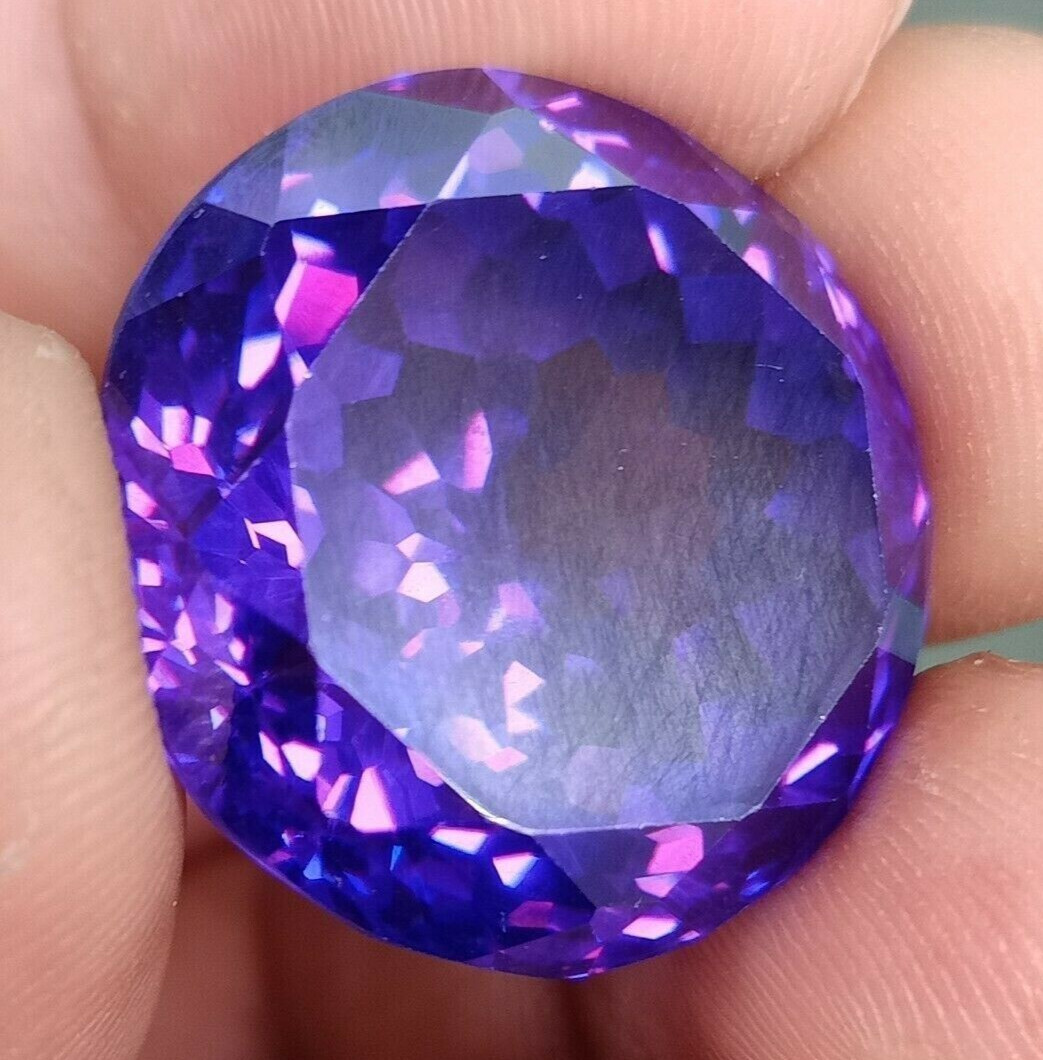 AAA+ 36.90 Ct. Natural Precious Cambodian Purple Zircon Round Cut Loose Gemstone