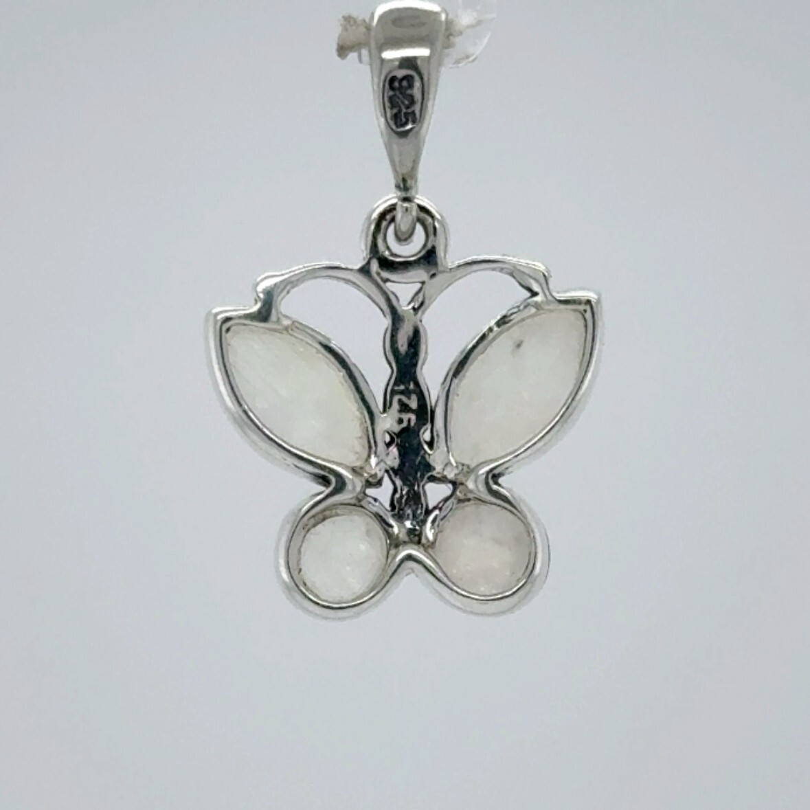 Rainbow MOONSTONE Butterfly Pendant Genuine Natural 925 STERLING SILVER #9e
