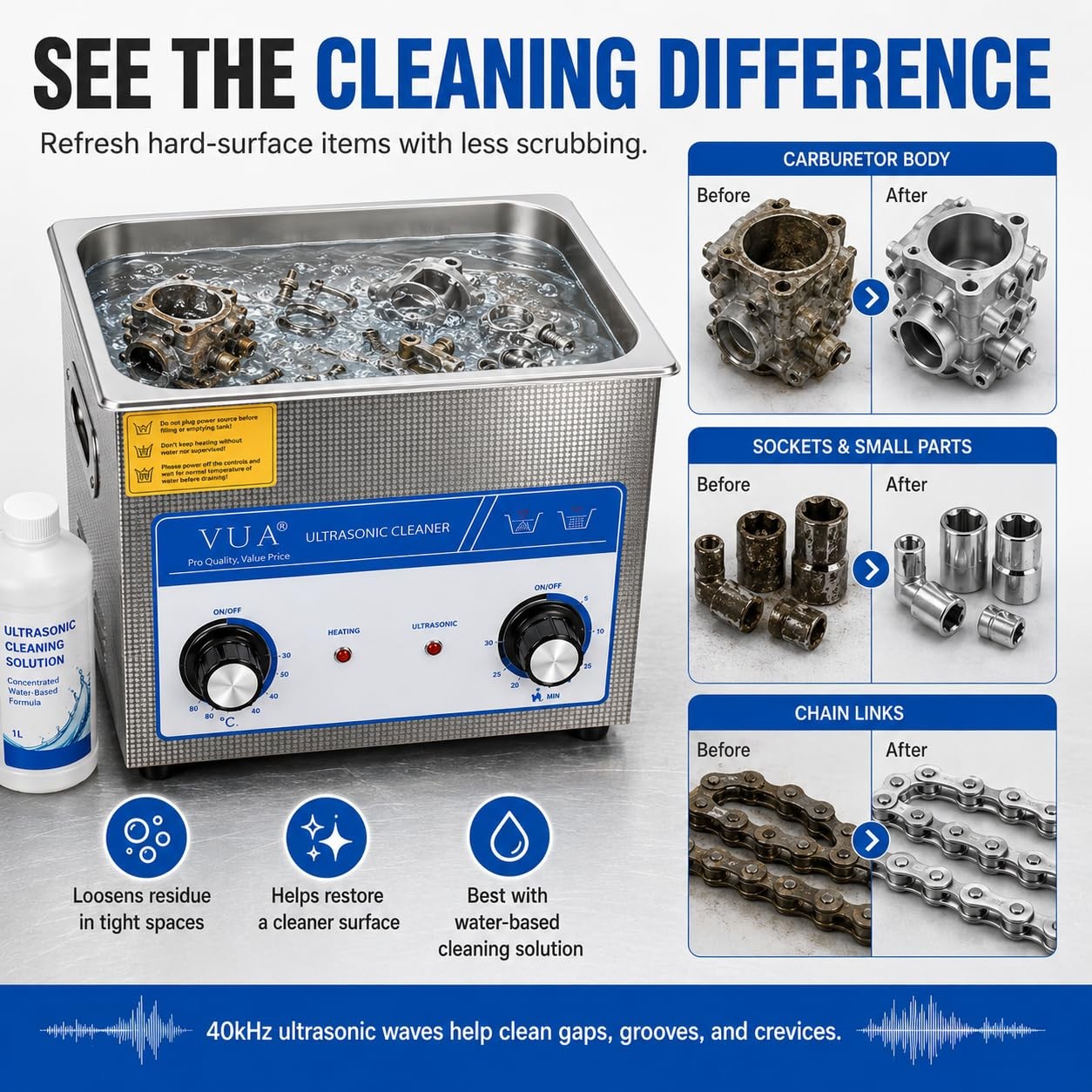 15L Ultrasonic Cleaner Machine with Heater, Professional Industrial Ultrasoni…
