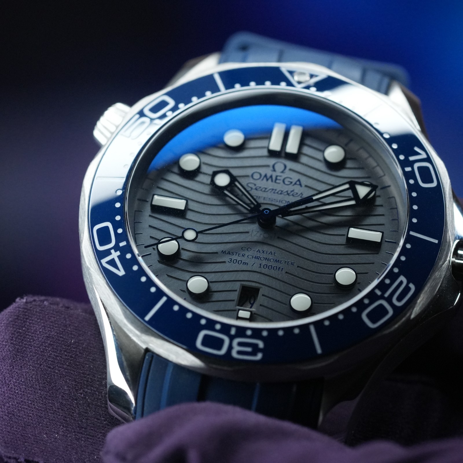 2022 OMEGA Seamaster Diver 300M 210.32.42.20.06.001 Box And Papers Wave Dial