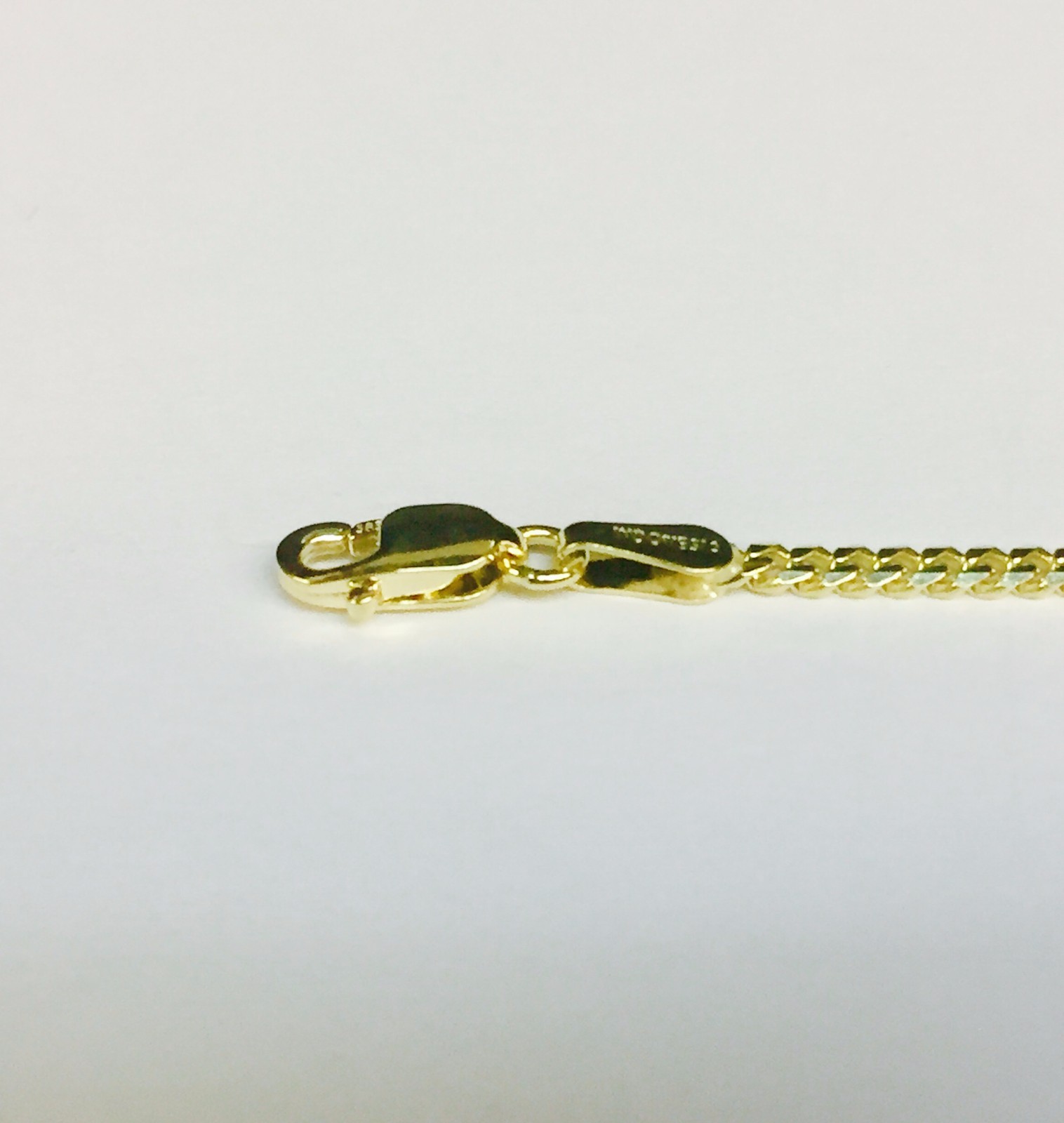 14k Yellow Gold 16″ Solid Gourmette Curb Link 2mm 5.4 gram Pendant Chain Necklac