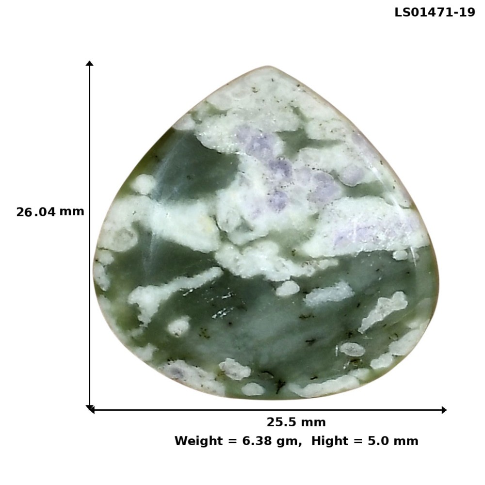Natural Peace Jade 26.4×25.5×5 mm Pear Shape Polished Loose Gemstone LS01471-19