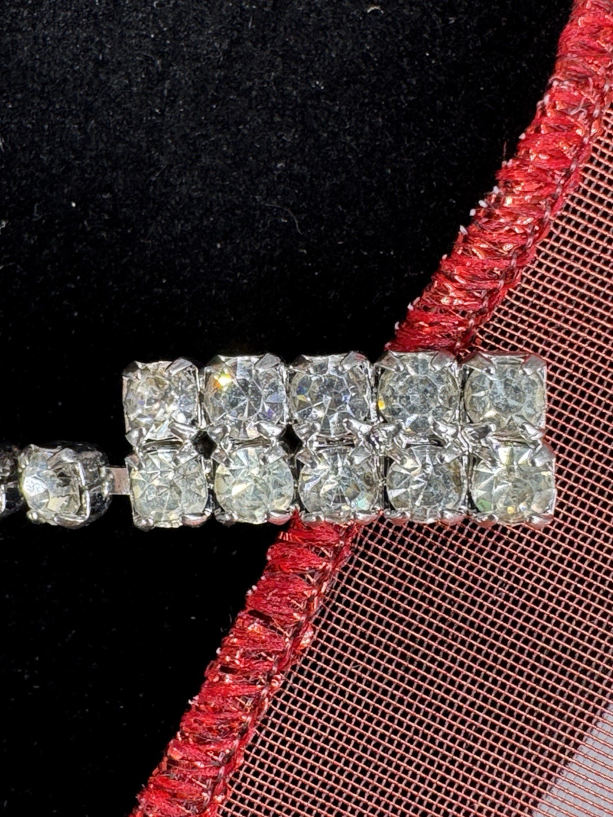 Vintage 50s 60s Sweater Clip ALL Rhinestones 6.75″ w box