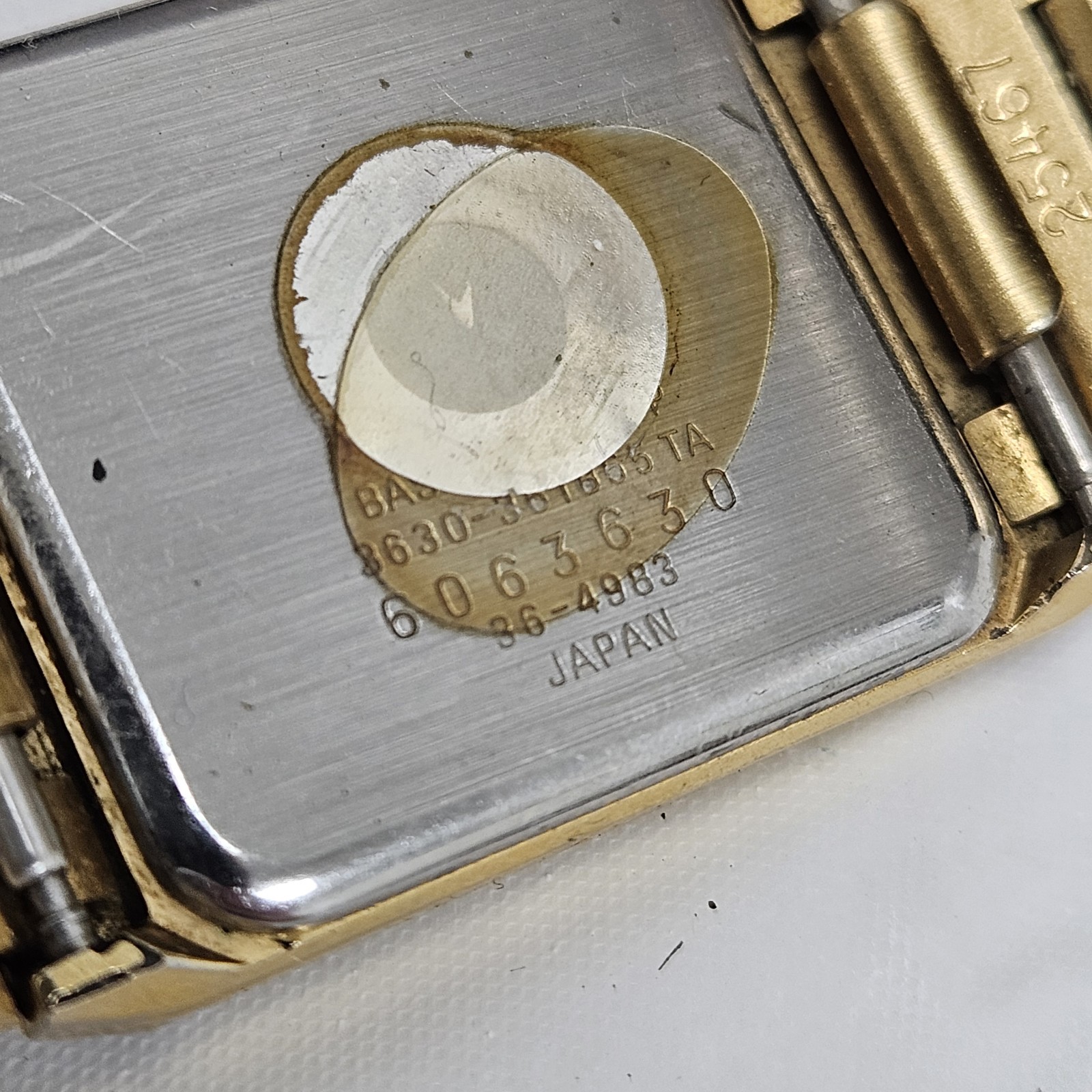Vintage Citizen CQ 3630 Gold Tone Quartz Mens Tank Dress Wrist Watch New Battery