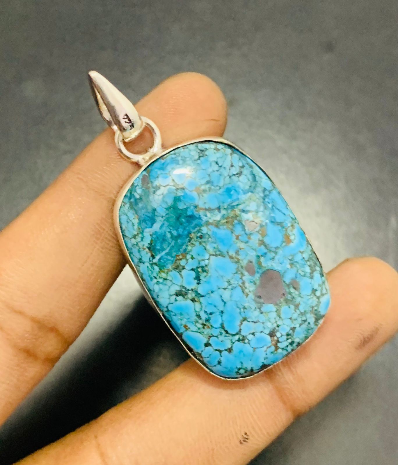Turquoise Gemstone 925 Sterling Silver Handmade Pendant Jewelry Gift For Wife