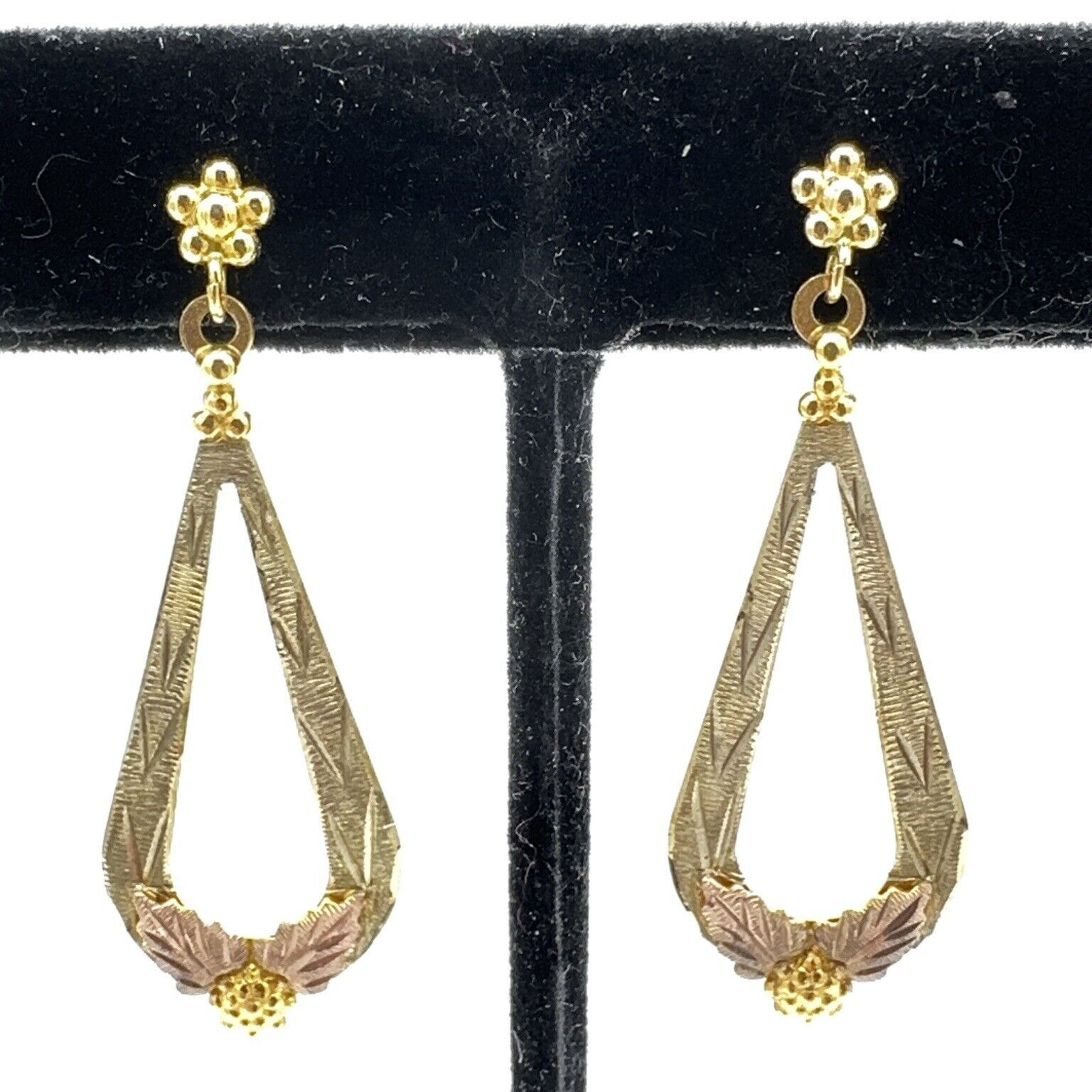 10K Black Hills Gold earrings – $723 Landstrom’s textured open teardrop dangle