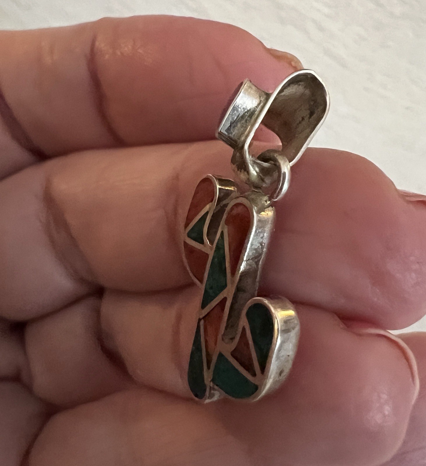 Peruvian Inca Inlaid Spiny Malachite Lapis Saguaro Cactus 950 Pendant