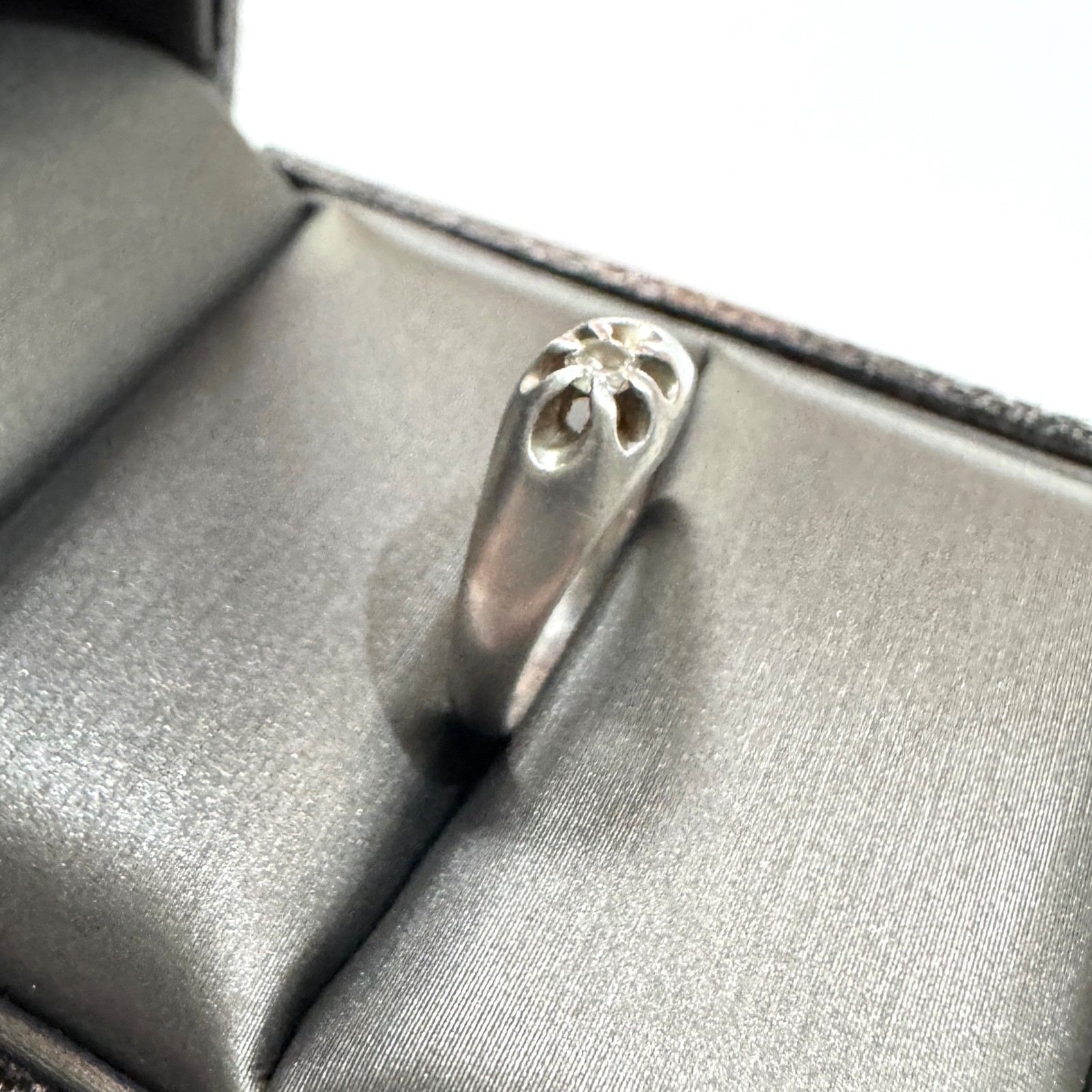 1940s Natural Transition Cut Diamond Solid Palladium MCM Buttercup Dome Ring