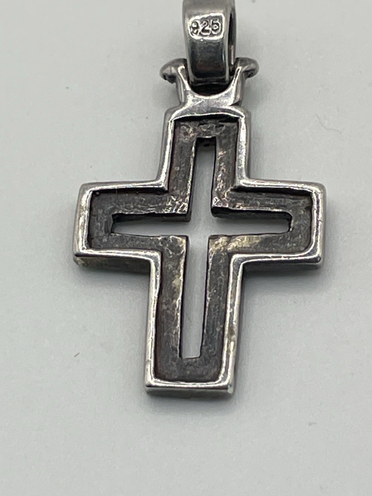 Vintage Sterling Silver Marcasite Cross Pendant
