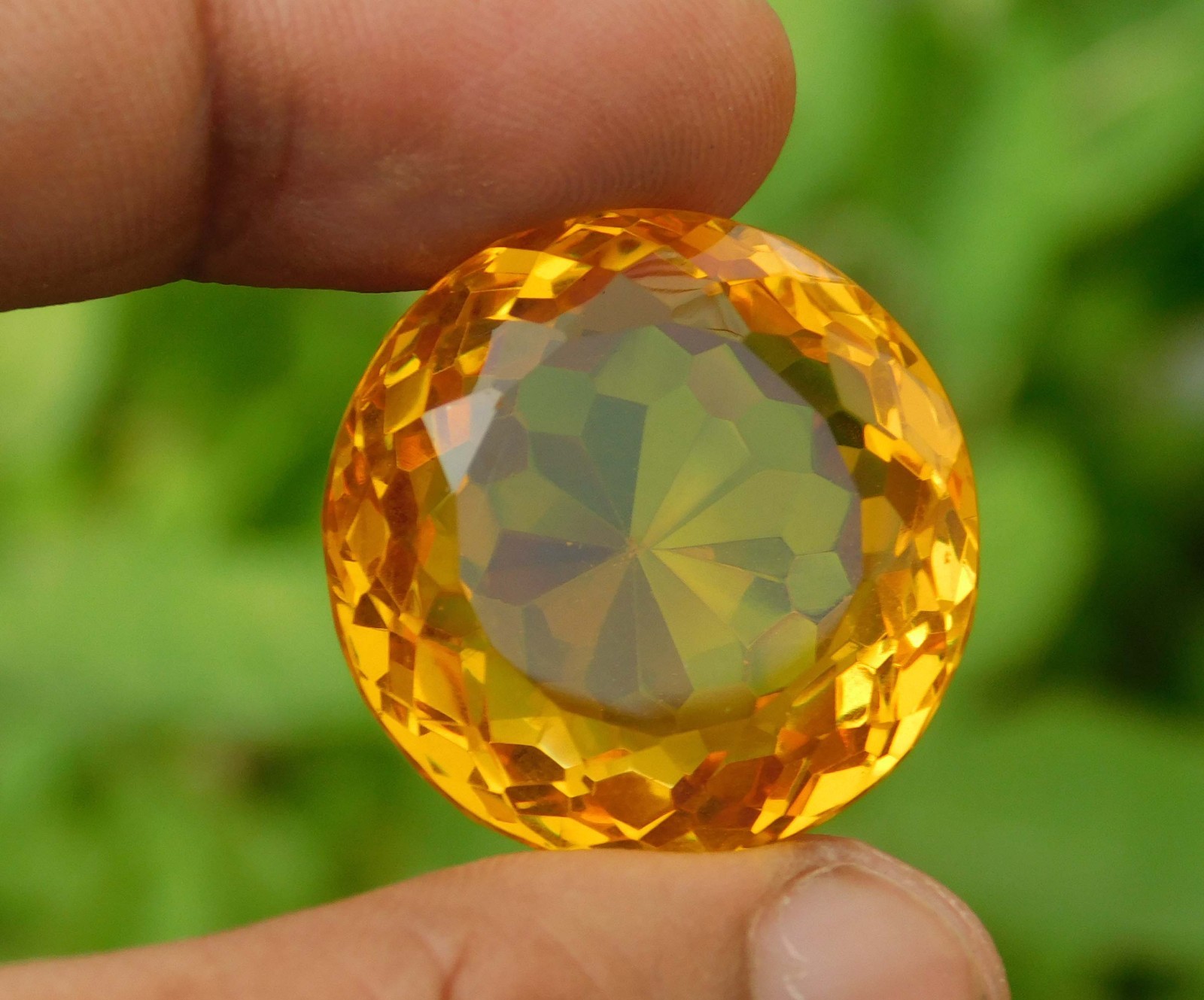 Certified 85.15Ct Natural Brazilian Round Cut Yellow Citrine Loose Gemstone