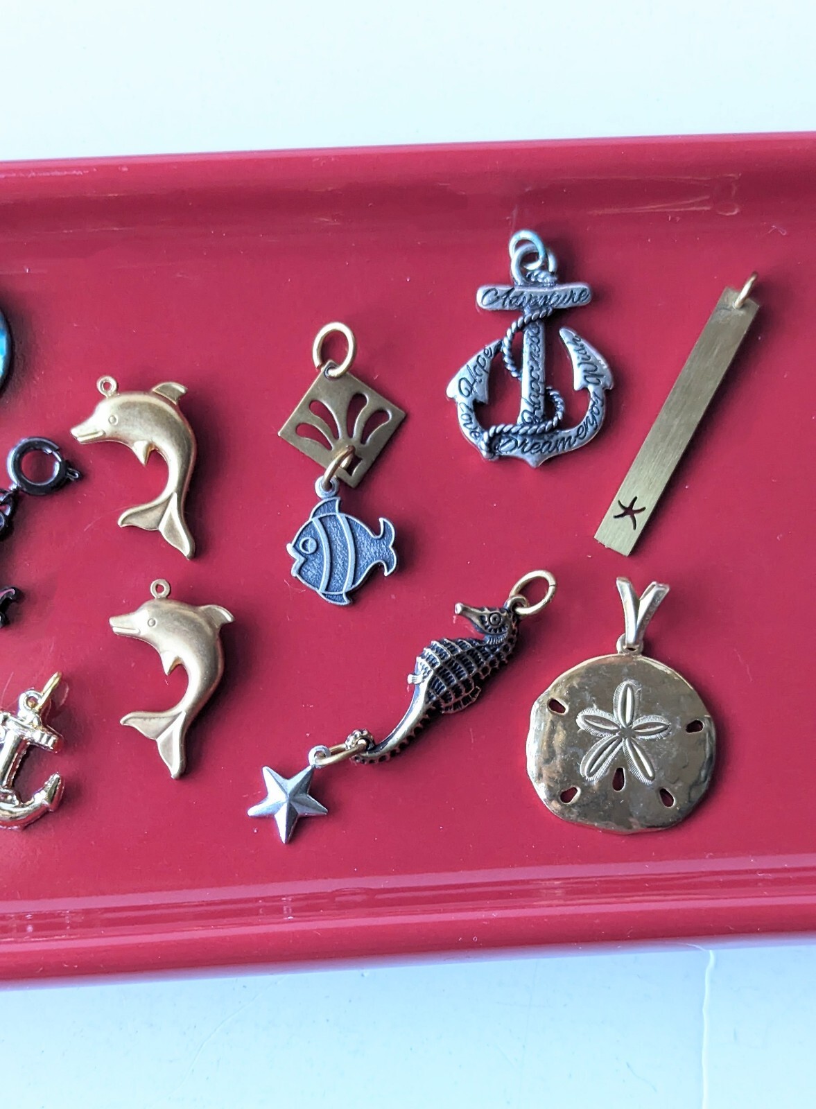 Mixed Lot Of 28 Beach Nautical Sea Ocean Gold Silver Tone Charm Pendant Findings