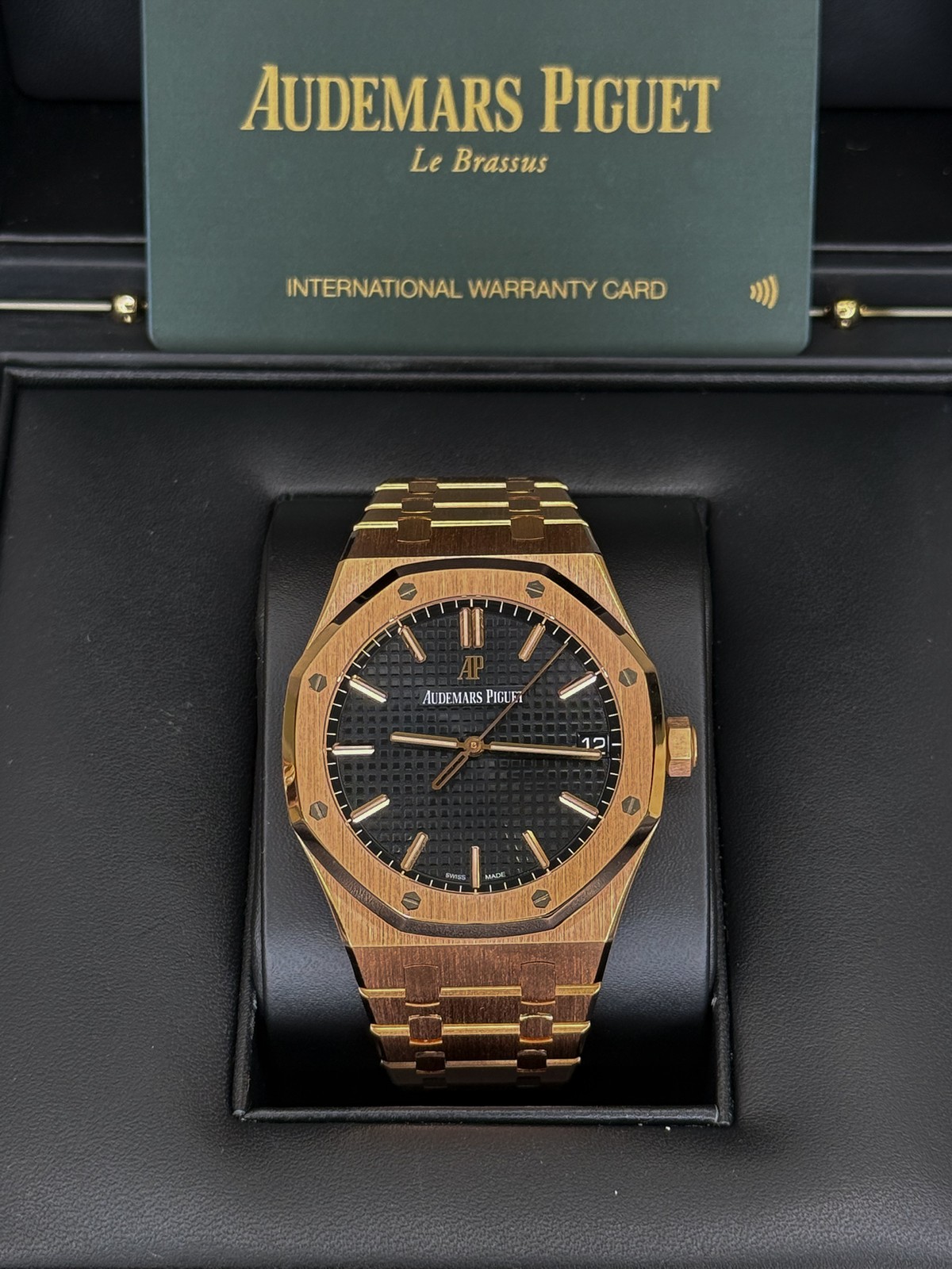 2021 Audemars Piguet Royal Oak Black Bracelet 15500OR.OO.1220OR.01 Complete