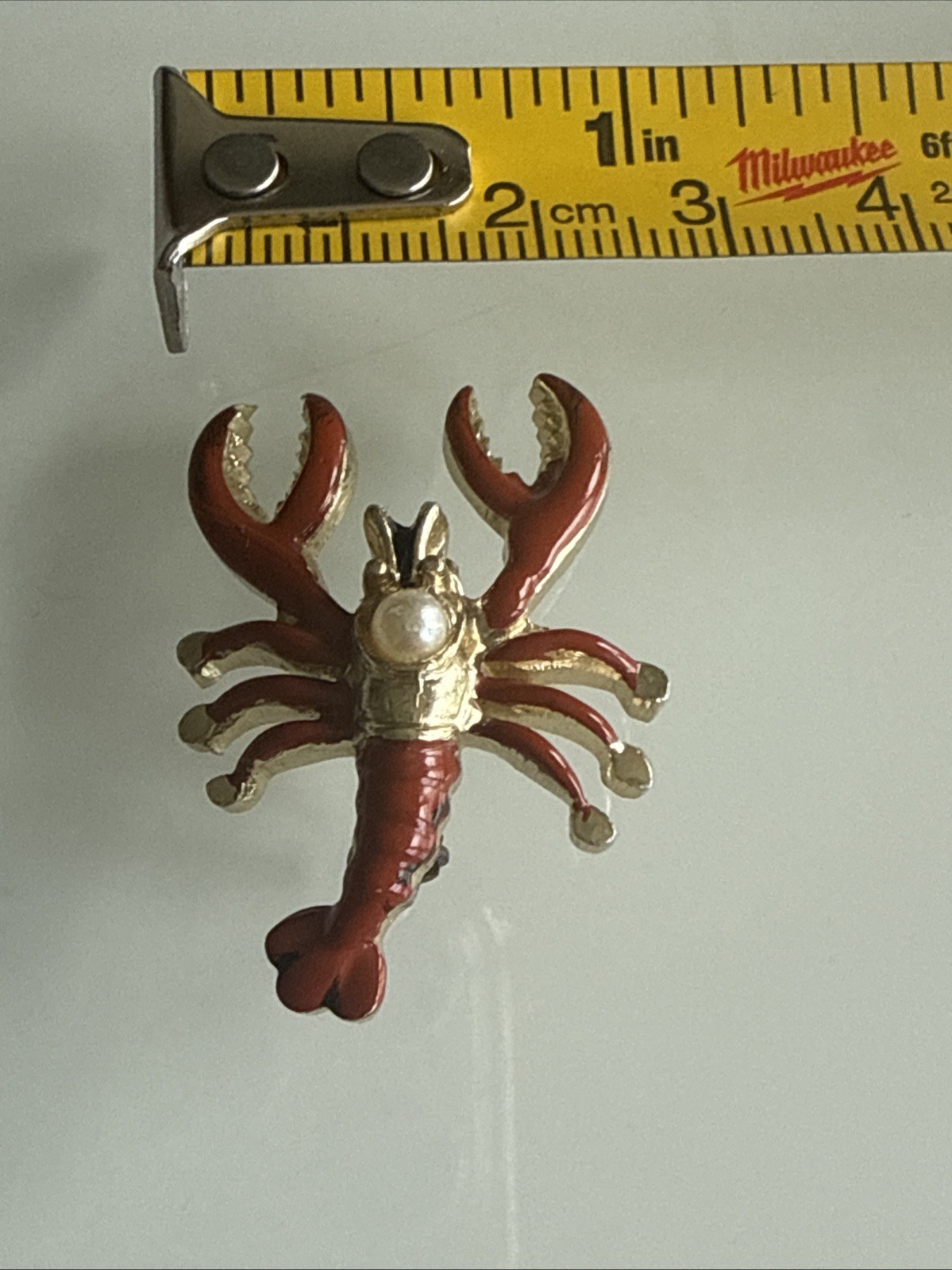 Lobster Brooch Vintage Pin Nautical Retro Jewelry Japan Pearl Summer Shore Crab