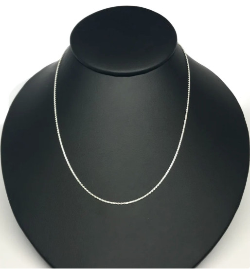 Platinum Diamond Cut Square Wheat Link Chain Necklace 1.4 mm 18″ 6 grams