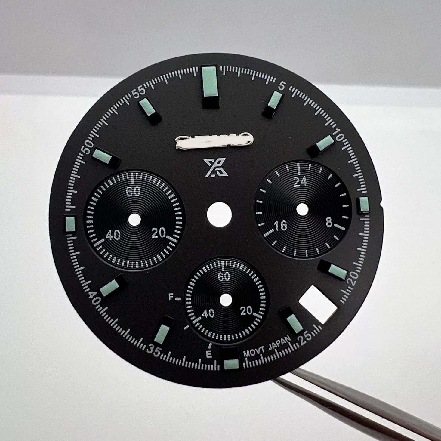 29.5mm Multi-functional Watch Dial Green Lume For vk63 Movement Accessories