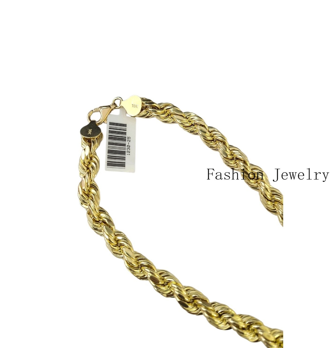 10K Yellow Gold Rope Chain Necklace 8mm 22 Inch REAL 10kt Diamond Cuts Men’s