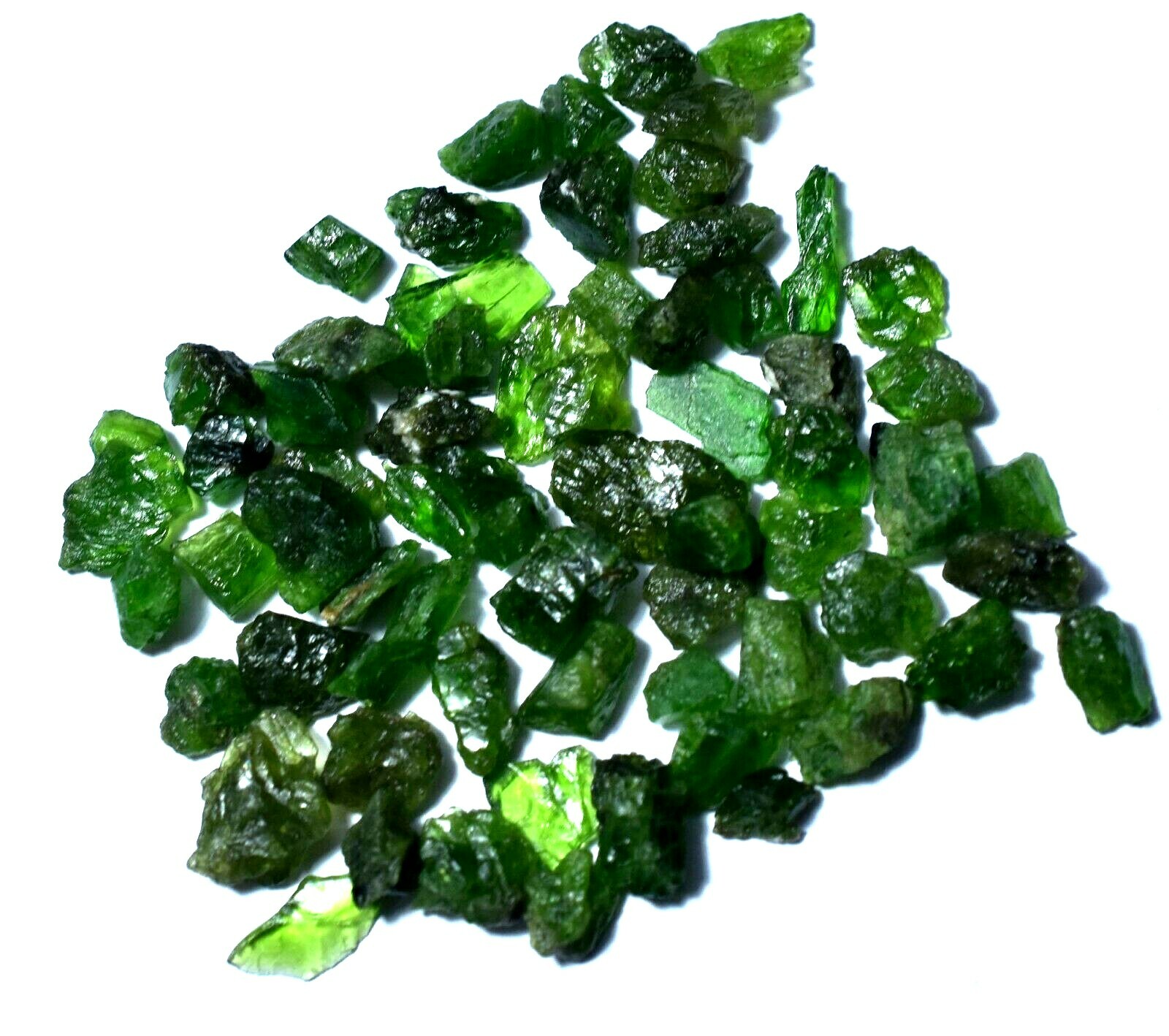 60.5 Ct Natural Green Tsavorite Garnet 68 Pcs Most Collectible Tanzania Rough