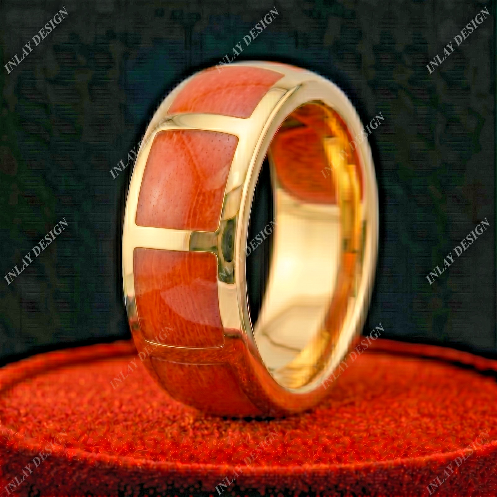 Natural Coral Men & Women Special Inlay Making Gift Ring 925 Sterling Silver