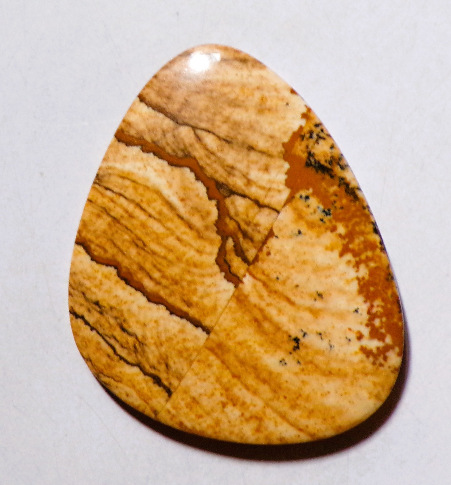 39.60 Cts Natural Picture Jasper Cabochon Loose Gemstone 40X31X4MM