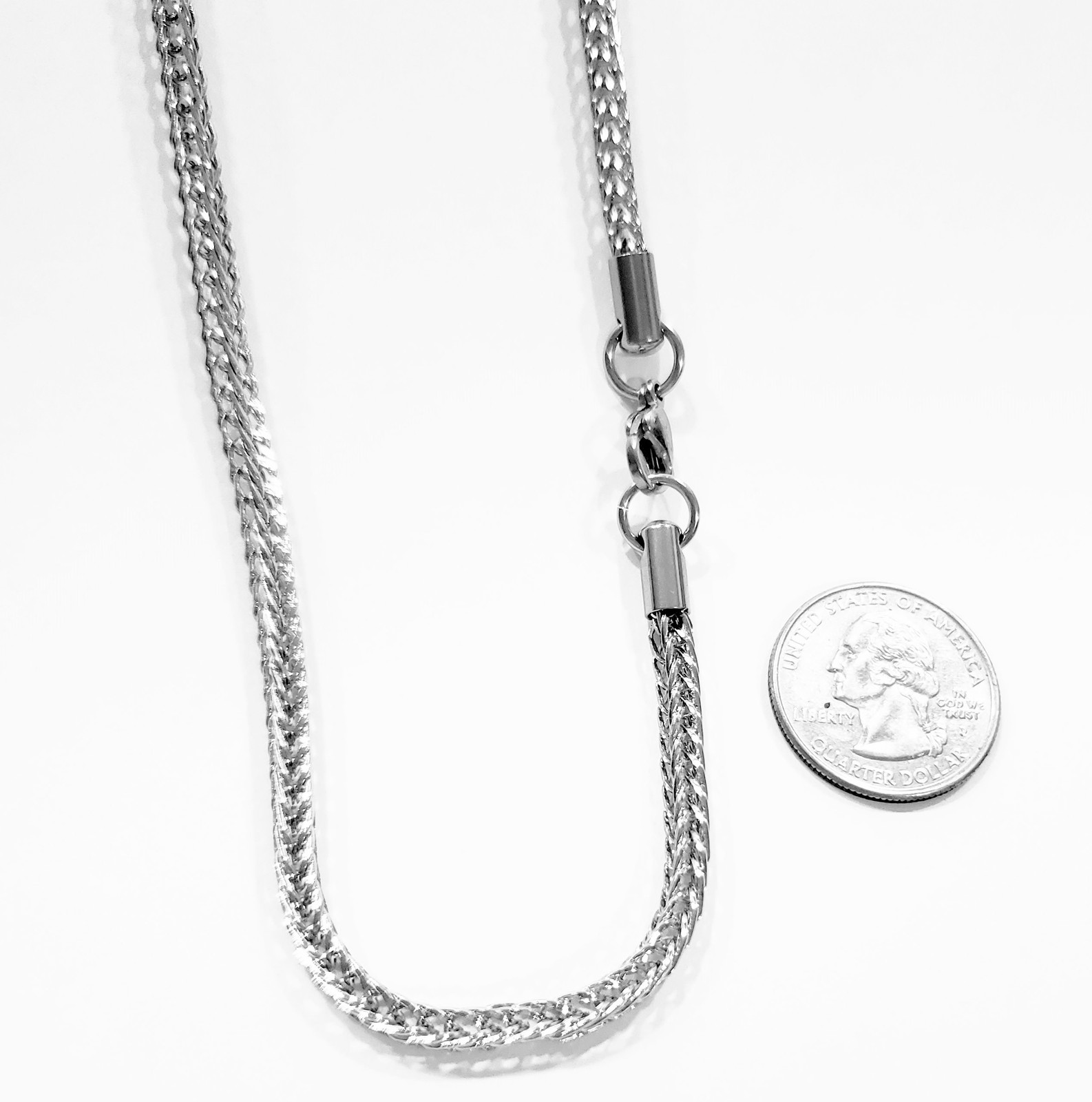 Men’s Stainless Steel Franco Chain 24 inch length 4mm wide