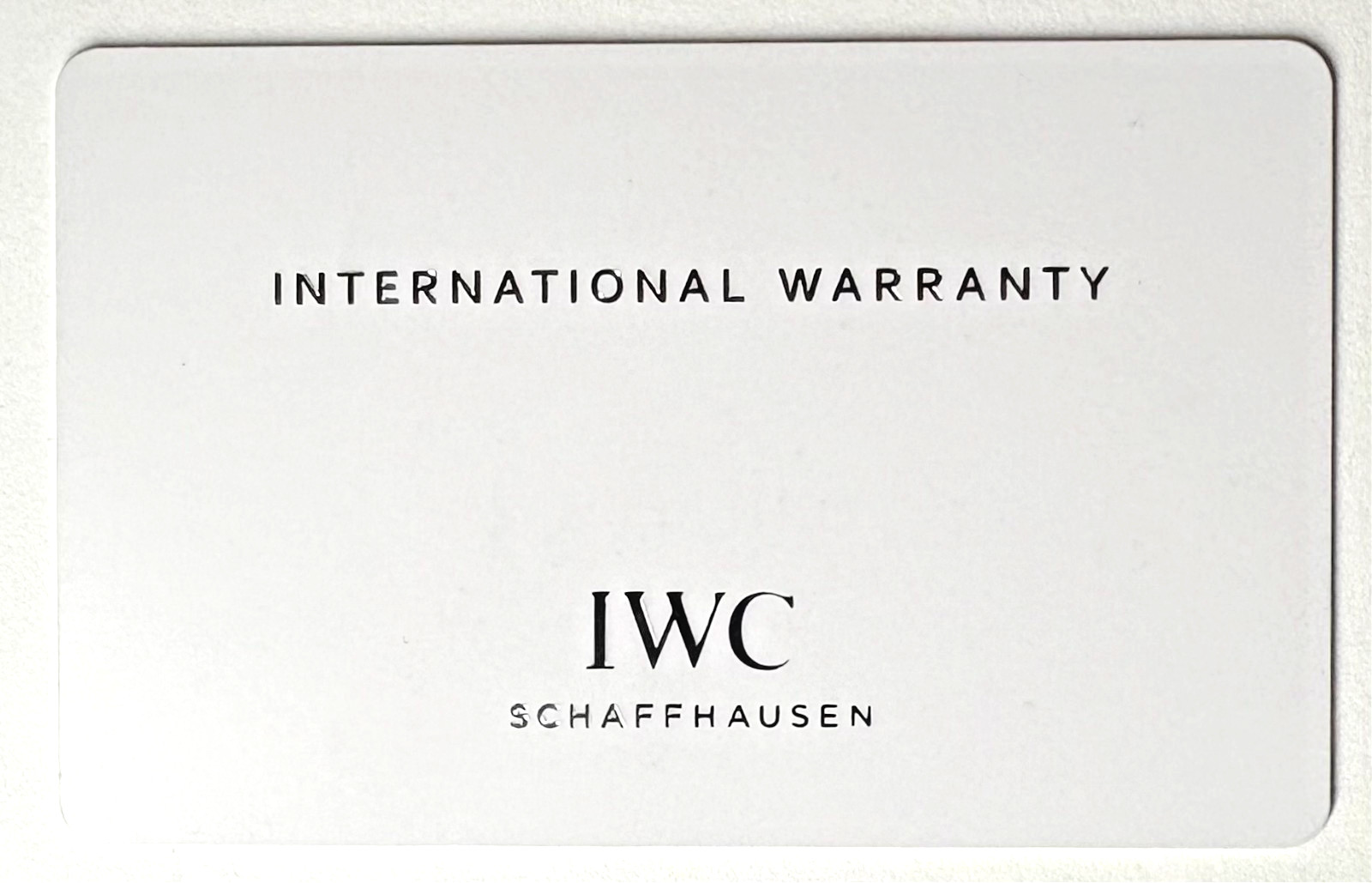 IWC Genuine International Warranty Cert With Model/Serial#/Dealer Stamp/Date