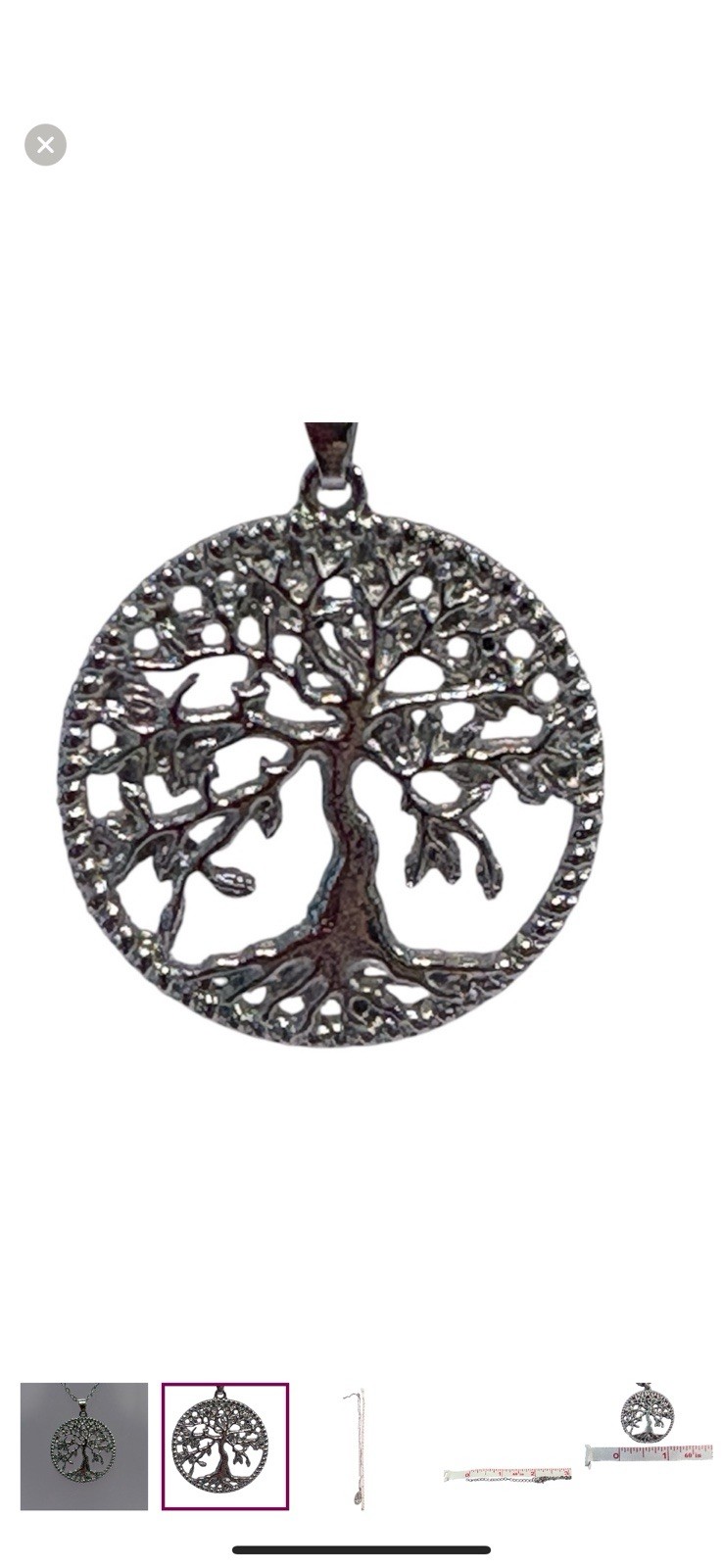 New- 925 Stainless Steel Tree of Life 16″ pendant necklace with a 2″ extender.