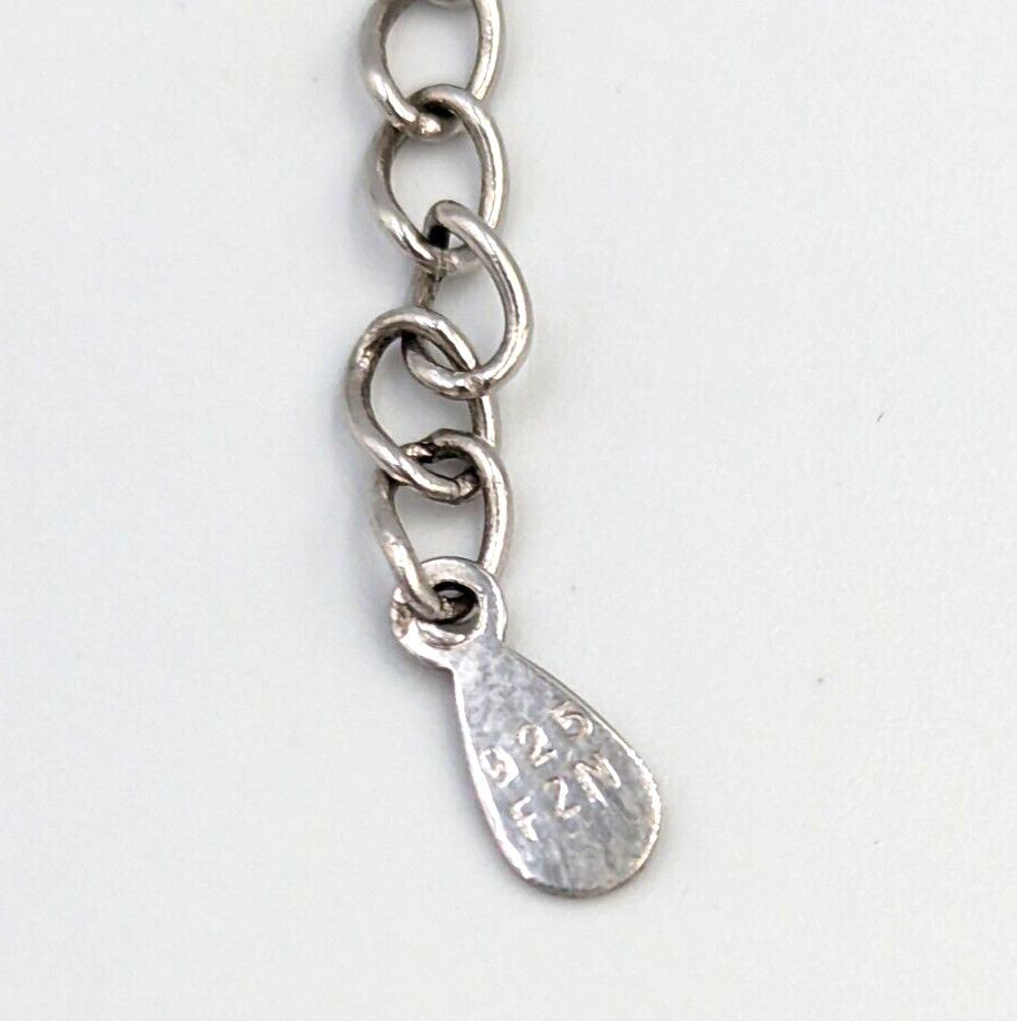 Fuzion Creations Sterling Silver Heart Stations Necklace 925 Marked 16.5″ Long