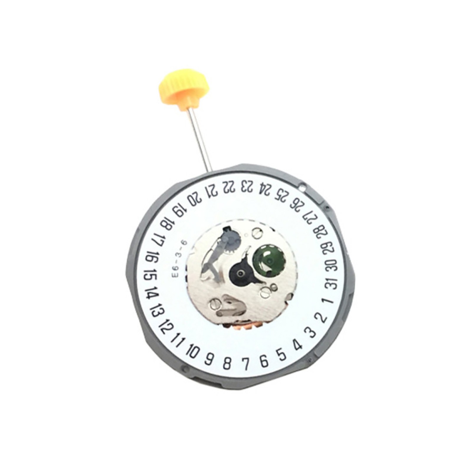 3-Hand 2.75mm Thickness Quartz Watch Movement Day@3/6 White-Dial For Miyota 1M12