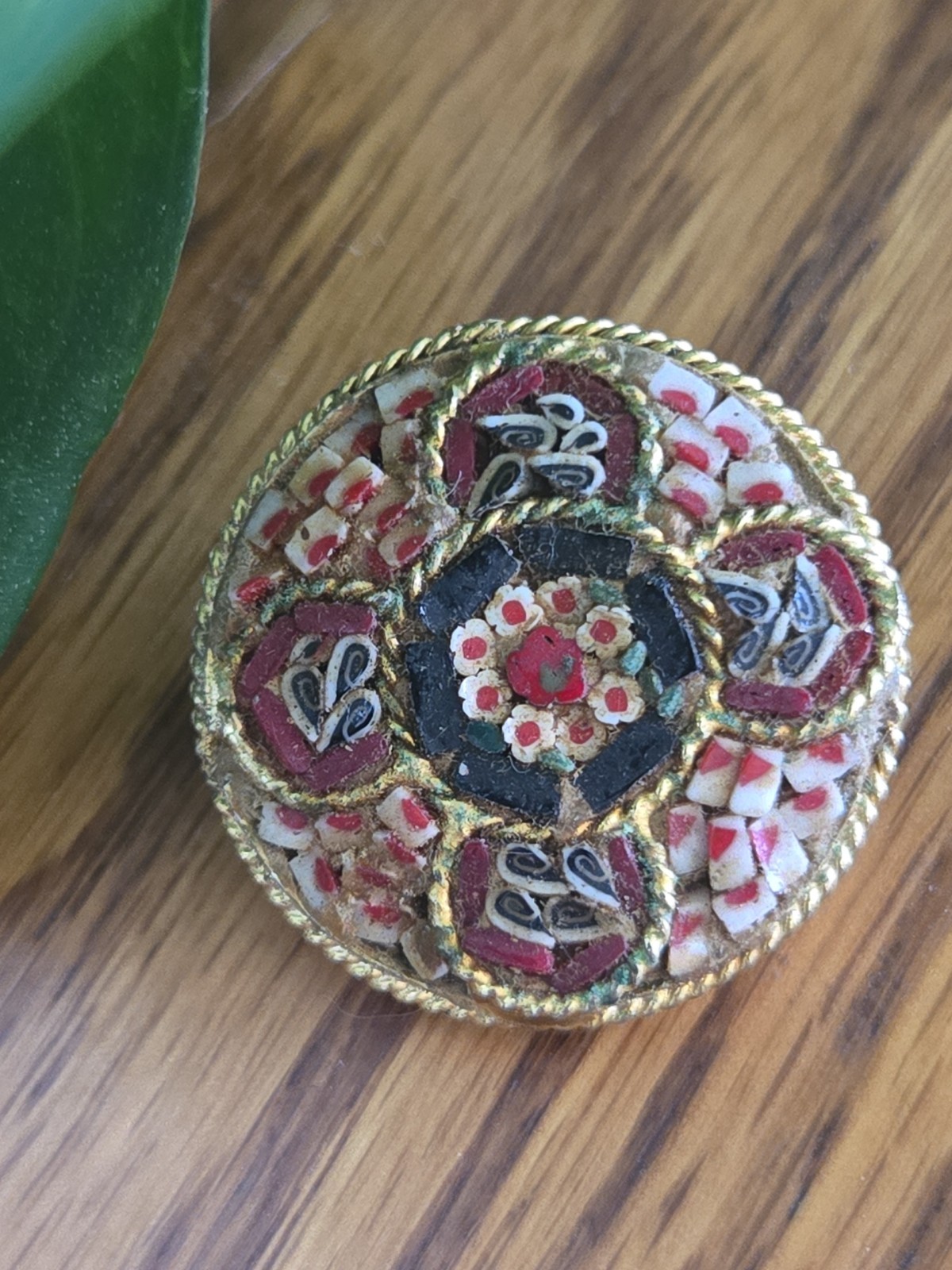 Vtg Italian Micro Mini Mosaic Brooch Pin Millefiori Early To Mid 20th Century