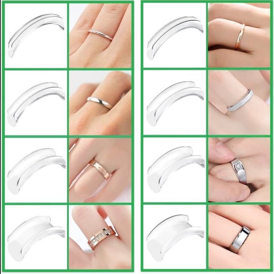 Ring Sizer Adjuster Set Easy Clip Guards Spacers Loose Ring Tighteners 1–10mm
