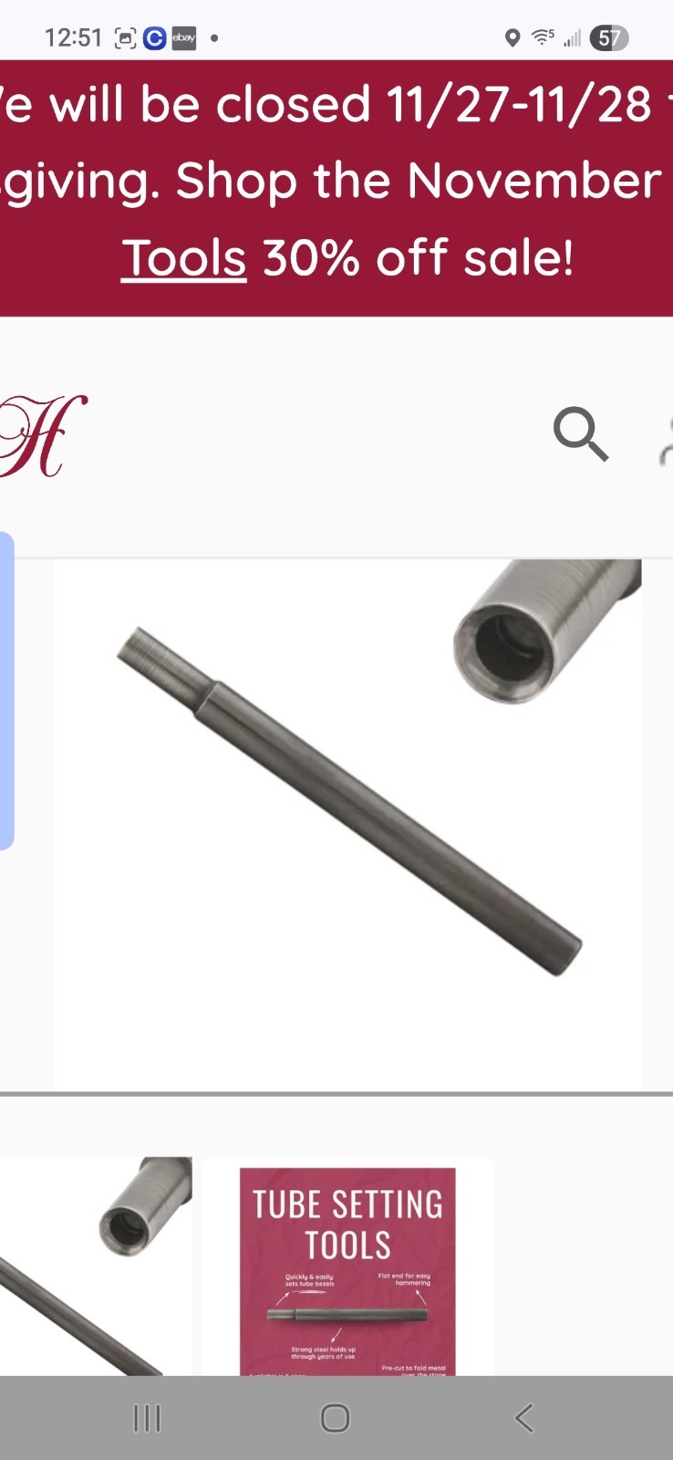 4 MM Tube Bezel Setting Tool 3 Inch Length For Jewelry Making