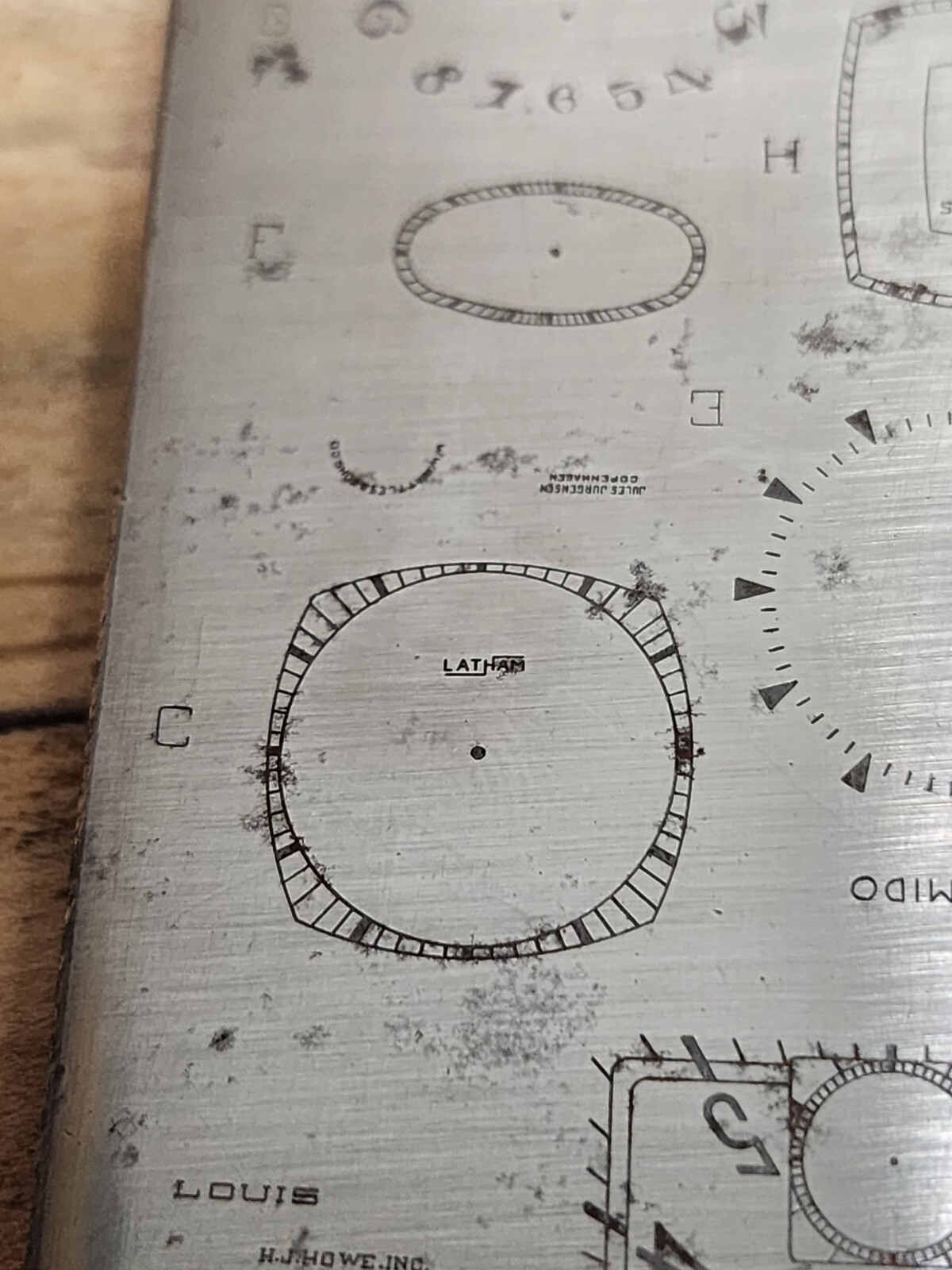 Vintage Multi Dial Printing Plate Hamilton Jules Jurgensen Latham Longines U172