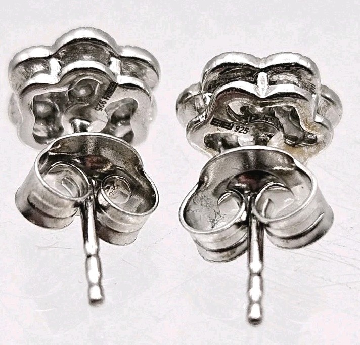 Effy Classic Sterling Silver Natural Diamond Bouquet Stud Earrings