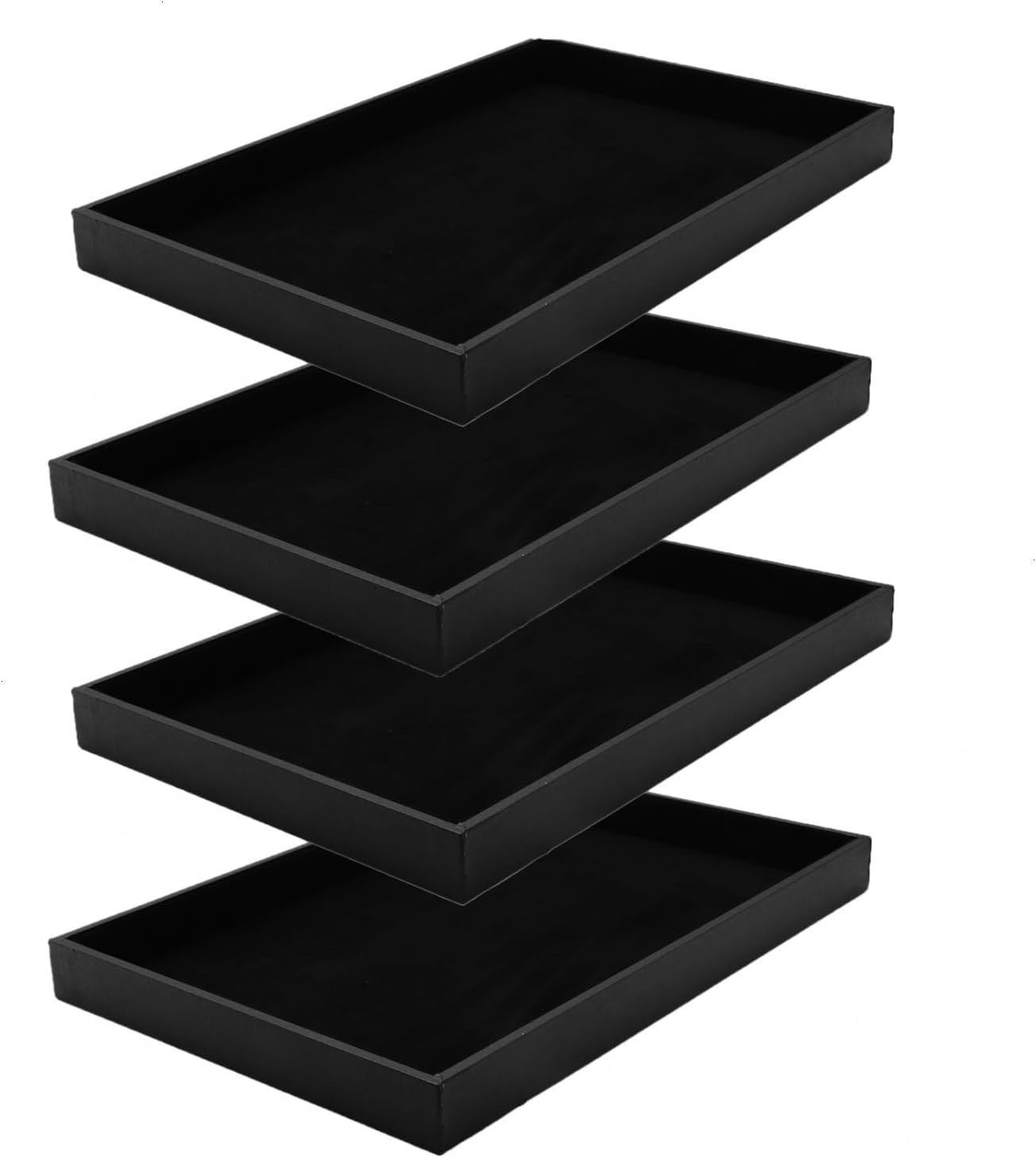 Black Velvet Jewelry Tray for Drawers Black Jewelry Display Tray Stackable Jewel