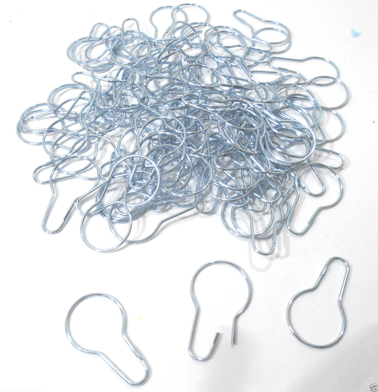 SHOWER HOOKS 100 PC. CHROME PLATED SHOWER CURTAIN HOOKS, RINGS
