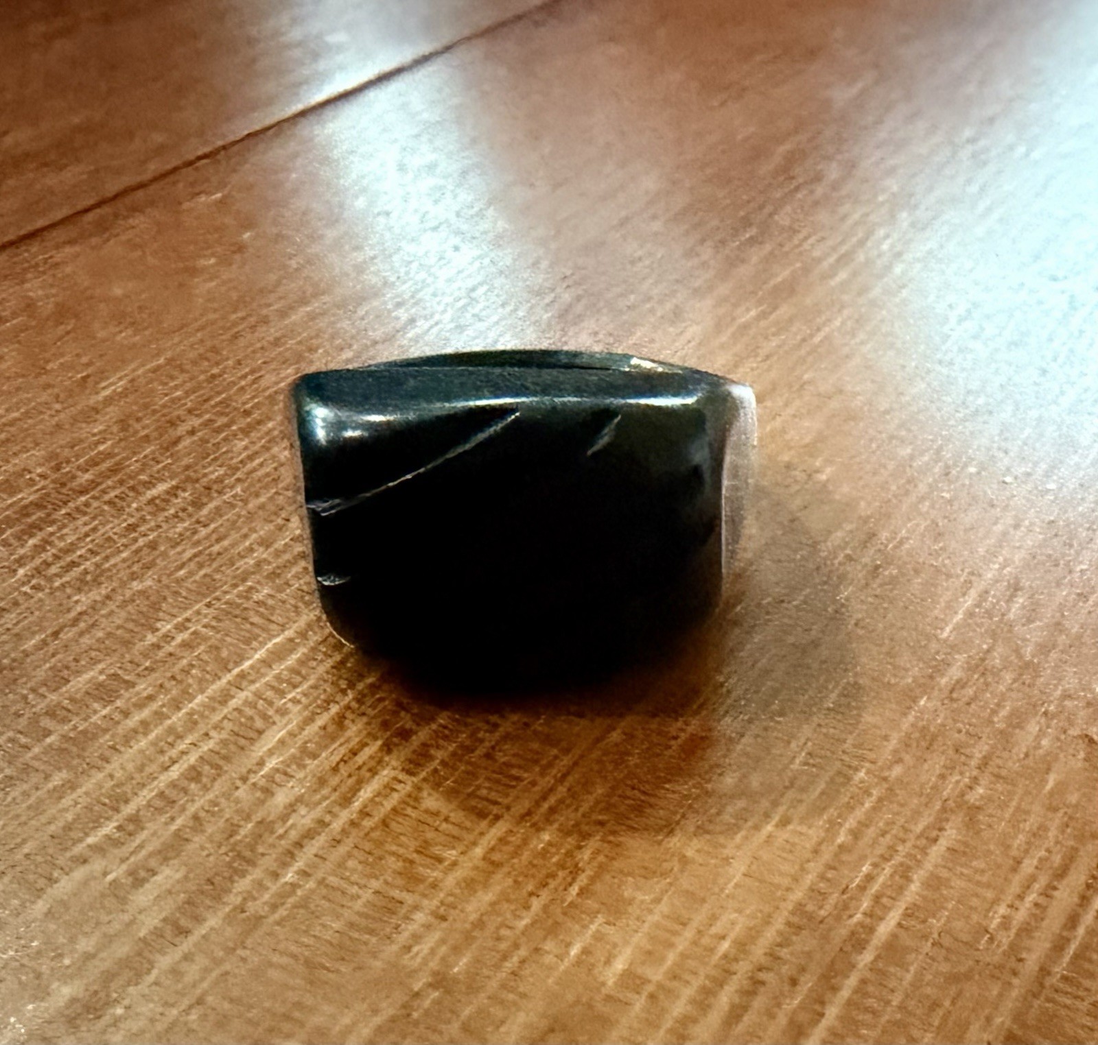 Vintage 90’s Boho Tribal Black Carved Signet Band Ring – Approx Sz 5