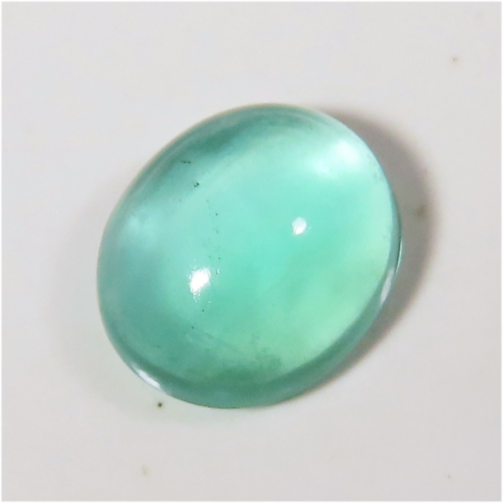natural green FLUORITE oval cabochon loose gemstone 17.95 Cts. (14 x 16 x 08 mm)