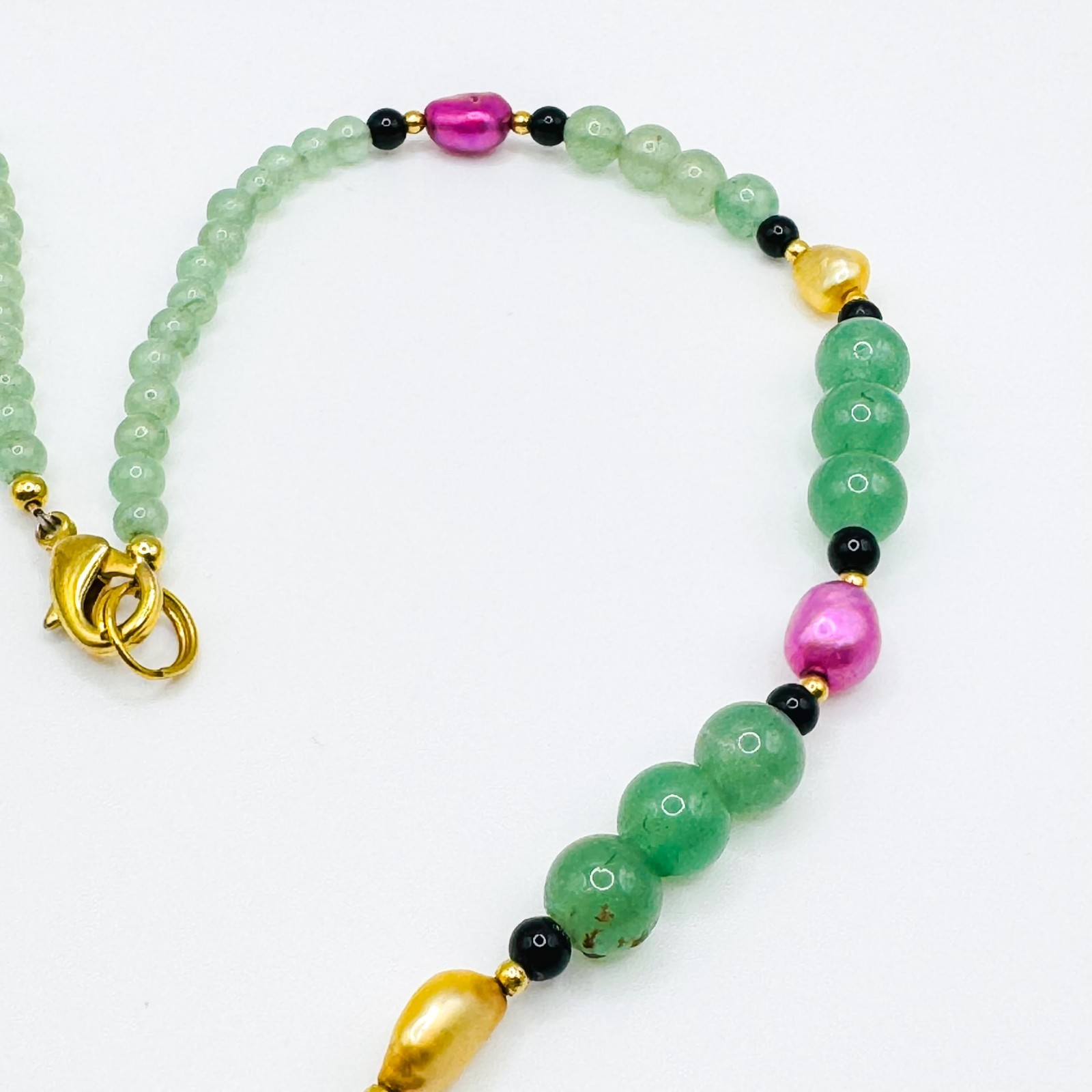 Multicolour Green Glass Butterfly Pendant Beaded Necklace 51cm Bead Artisan
