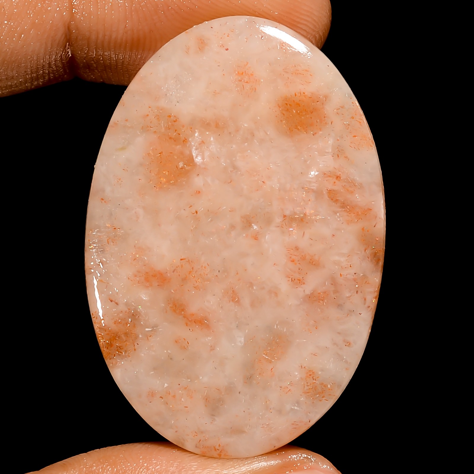 100% Natural Sunstone Oval Shape Cabochon Loose Gemstone 48 Ct 39X26X5mm UG-2621
